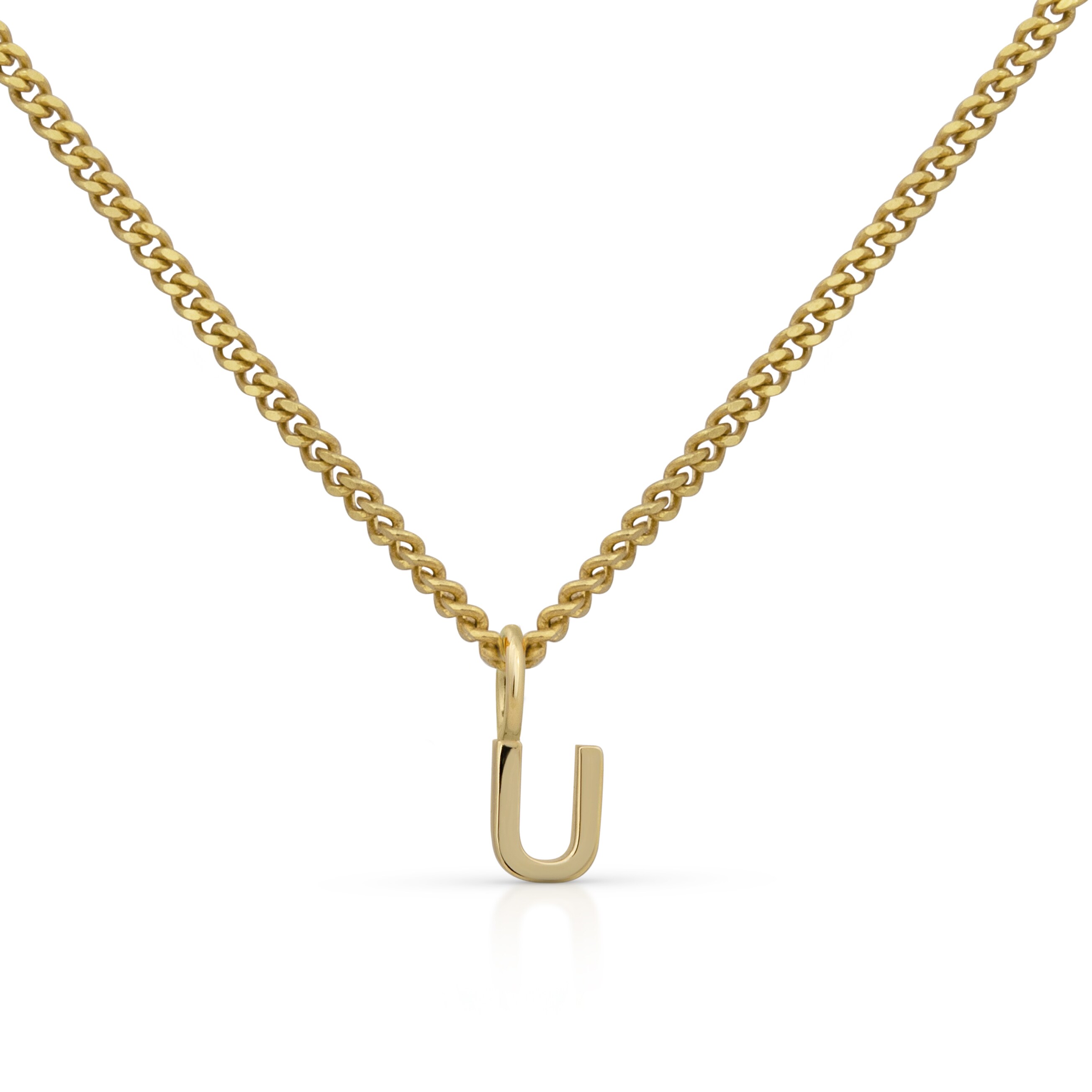 Orolino Halskette Gold 375 mit Anh&auml;nger 42/45cm lang Buchstabe U - Bild 1