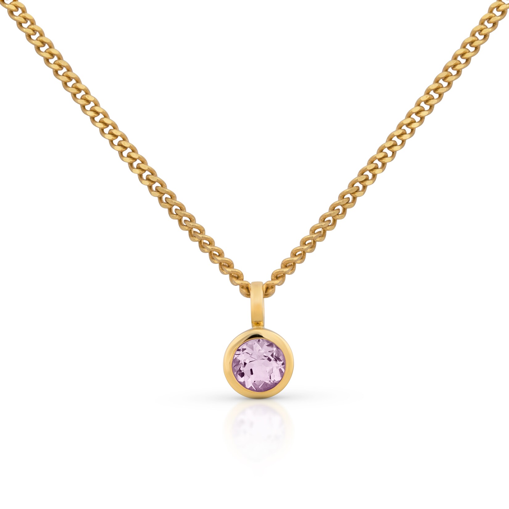 Orolino Halskette Gold 585 mit pinkem Amethyst 5mm