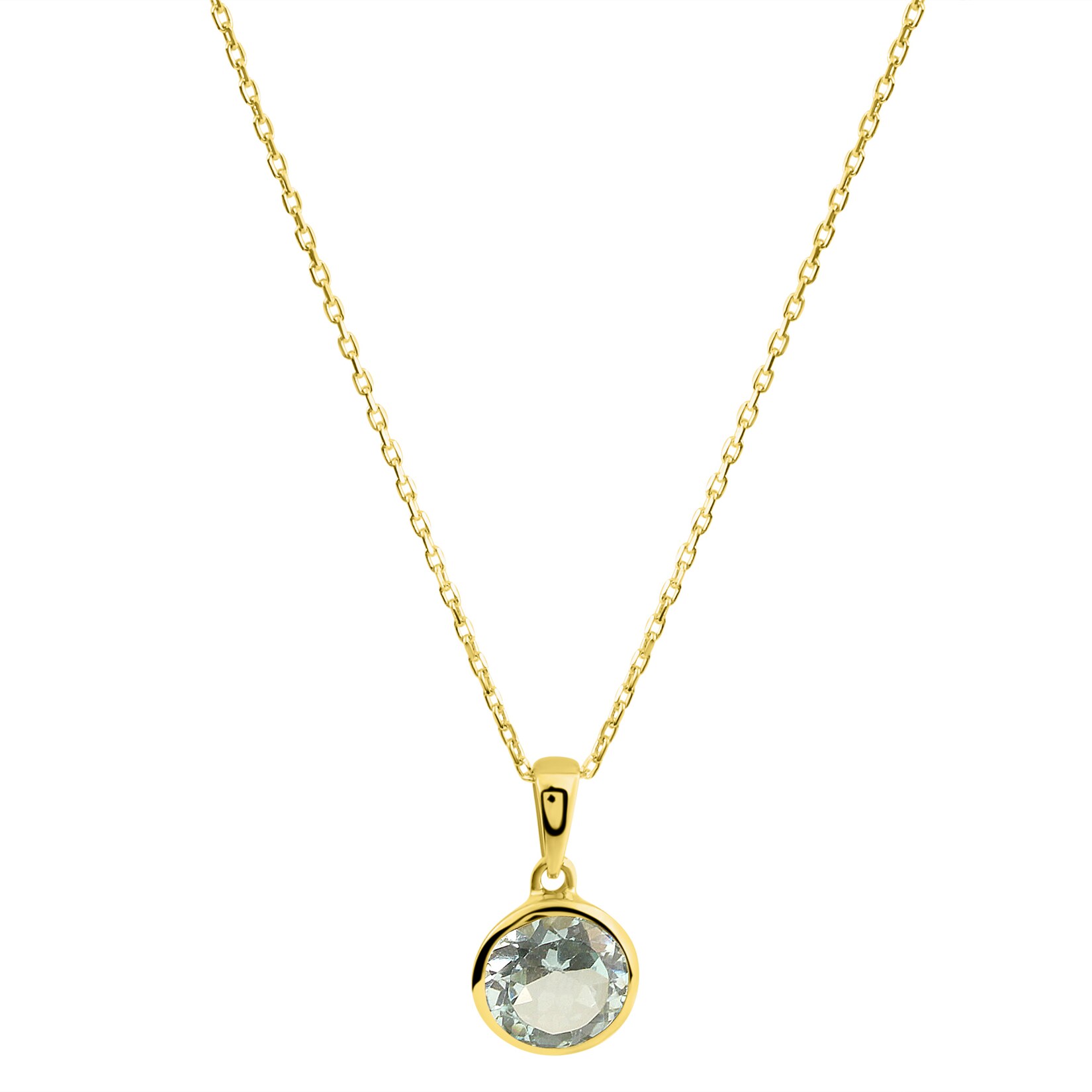 Fascination by Ellen K. Anhänger mit Kette 585/- Gelbgold Blautopas | 04006046390927