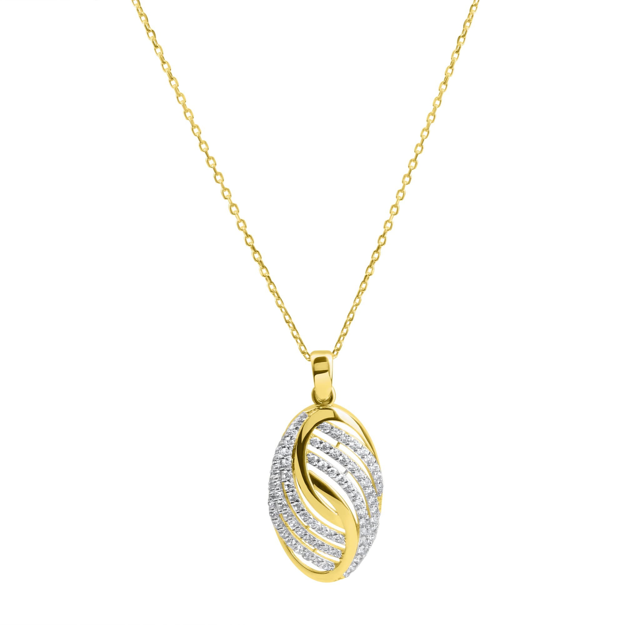 Fascination by Ellen K. Anh&auml;nger mit Kette 585/- Gelbgold bicolor Zirkonia - Bild 1