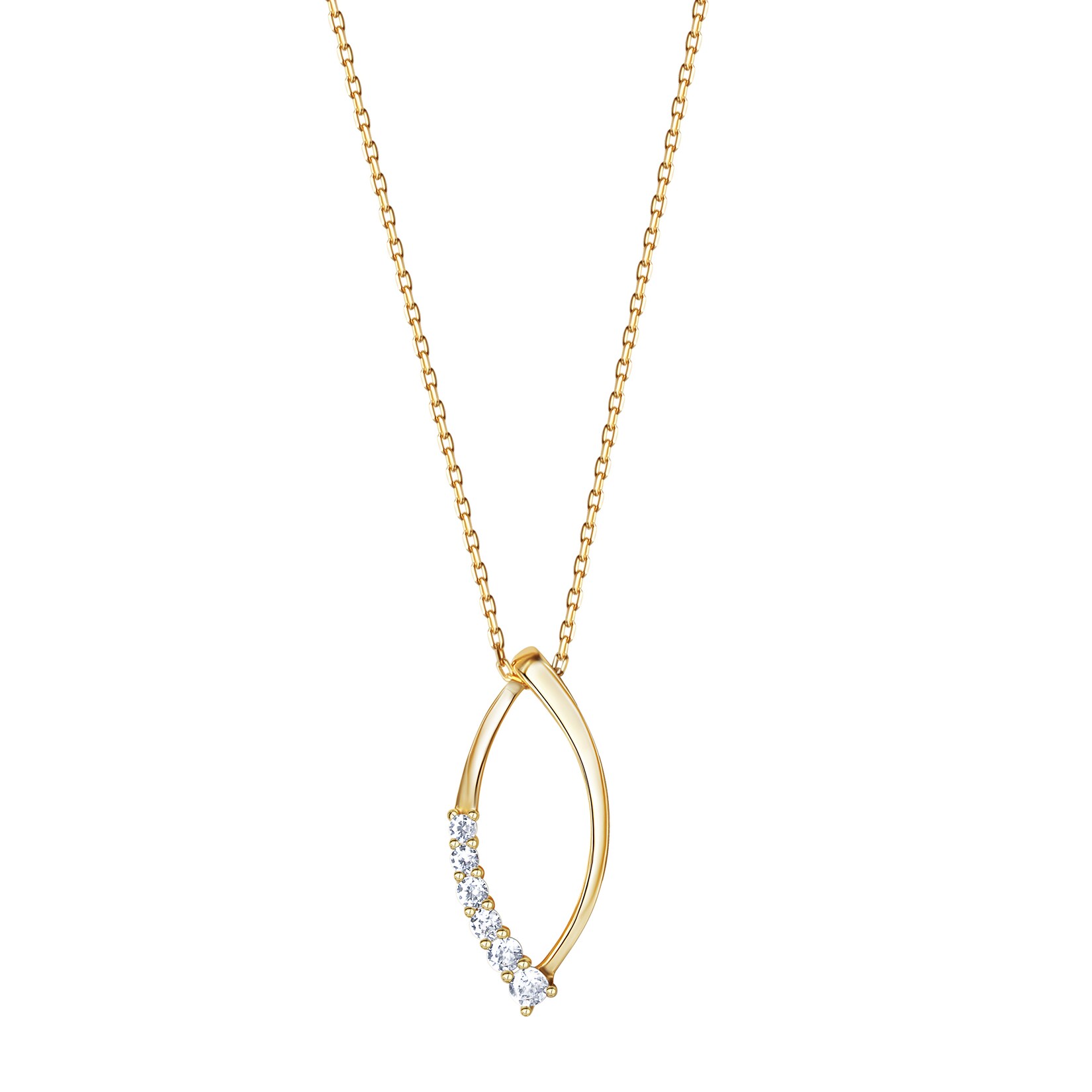 Fascination by Ellen K. Anhänger mit Kette 375/- Gelbgold bicolor Zirkonia | 04006046391610