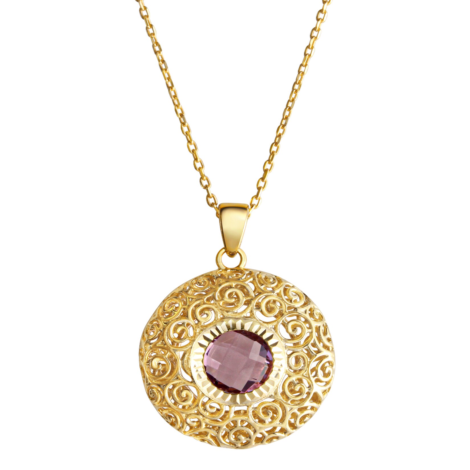 Fascination by Ellen K. Halskette Gold 333 mit echtem Amethyst 8mm | 04006046391658