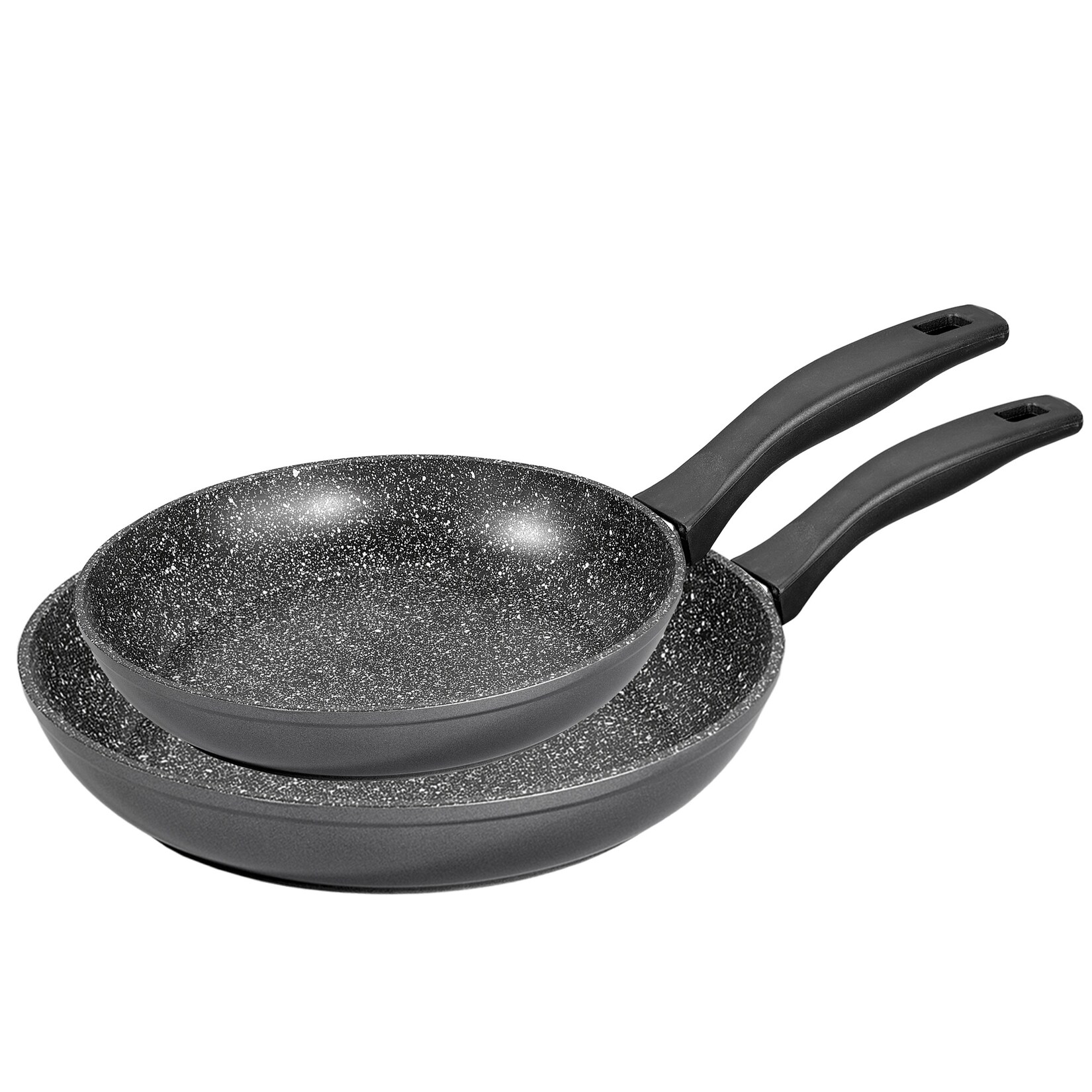 Stoneline Pfannenset 2 teilig, 24/28 cm, Antihaft beschichtete Pfanne mit echten Steinpartikeln, Pfanne Induktion und backofengeeignet, …
