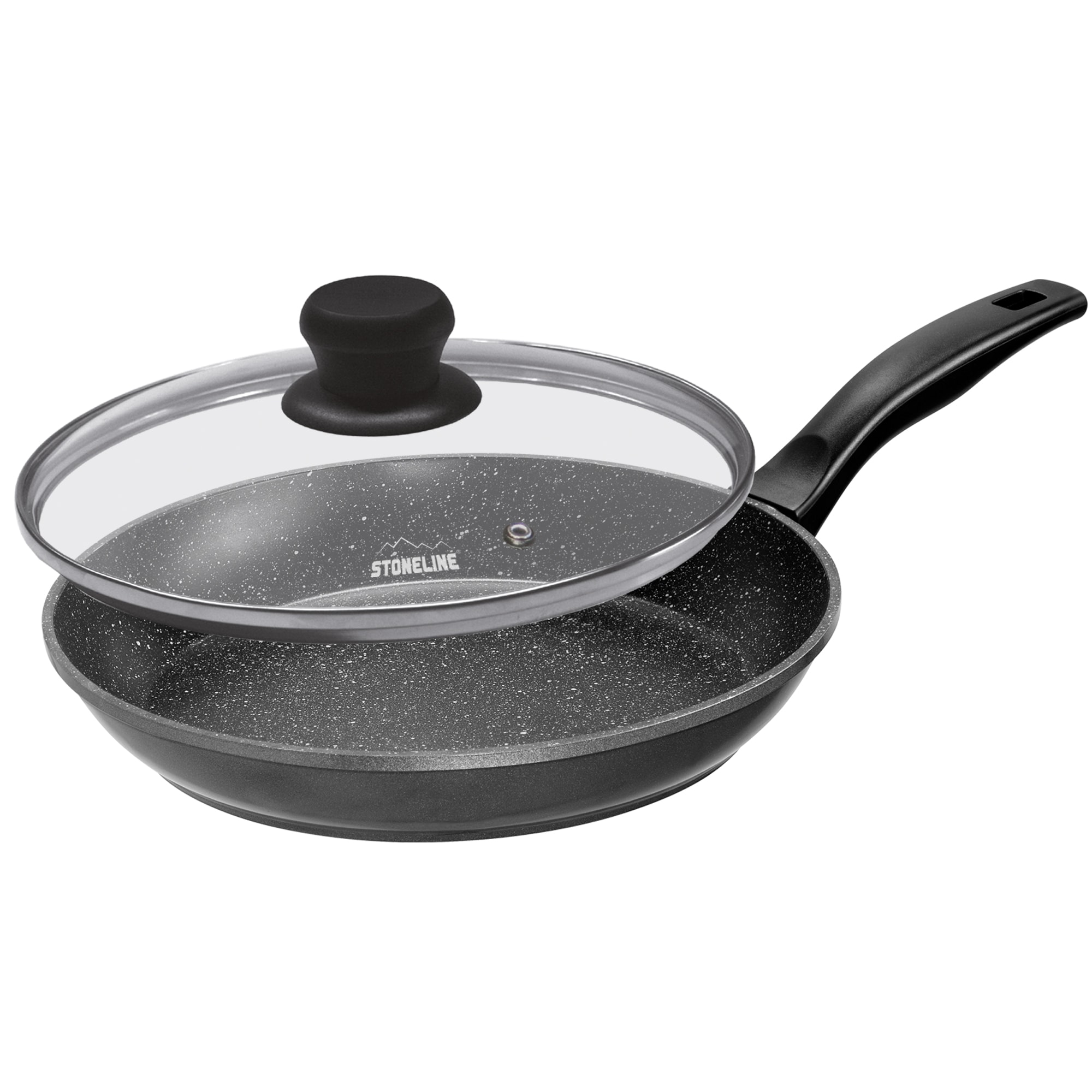 Stoneline Bratpfanne 26 cm, mit Griff, Induktion, Aluguss, Pfanne mit echten Steinpartikeln beschichtet, Ohne Fett oder &Ouml;l kochen, braten und schmoren - Bild 1