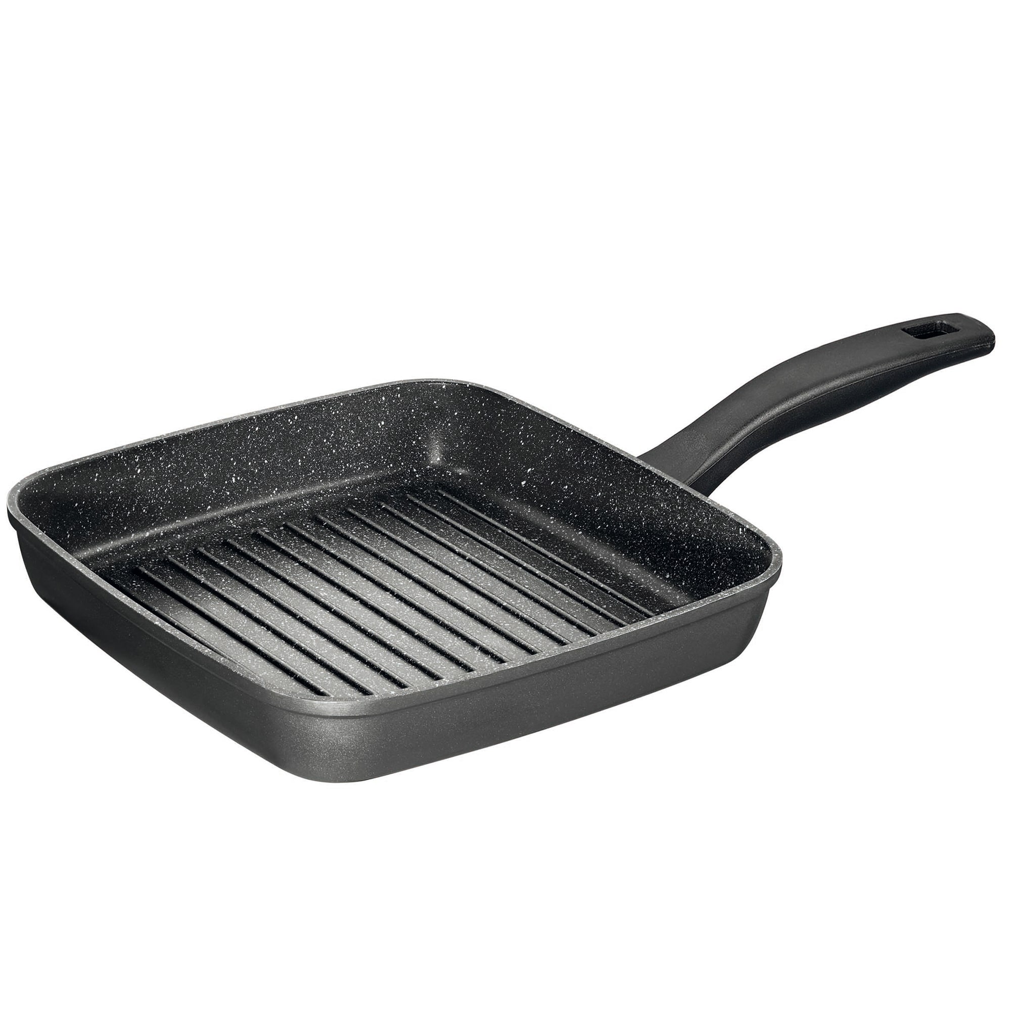 Stoneline Grillpfanne, 26 x 26 cm, Aluguss, Grillpfanne beschichtet mit echten Steinpartikeln, grau, Grillpfanne Induktion und backofengeeignet, Steak Pfanne - Bild 1