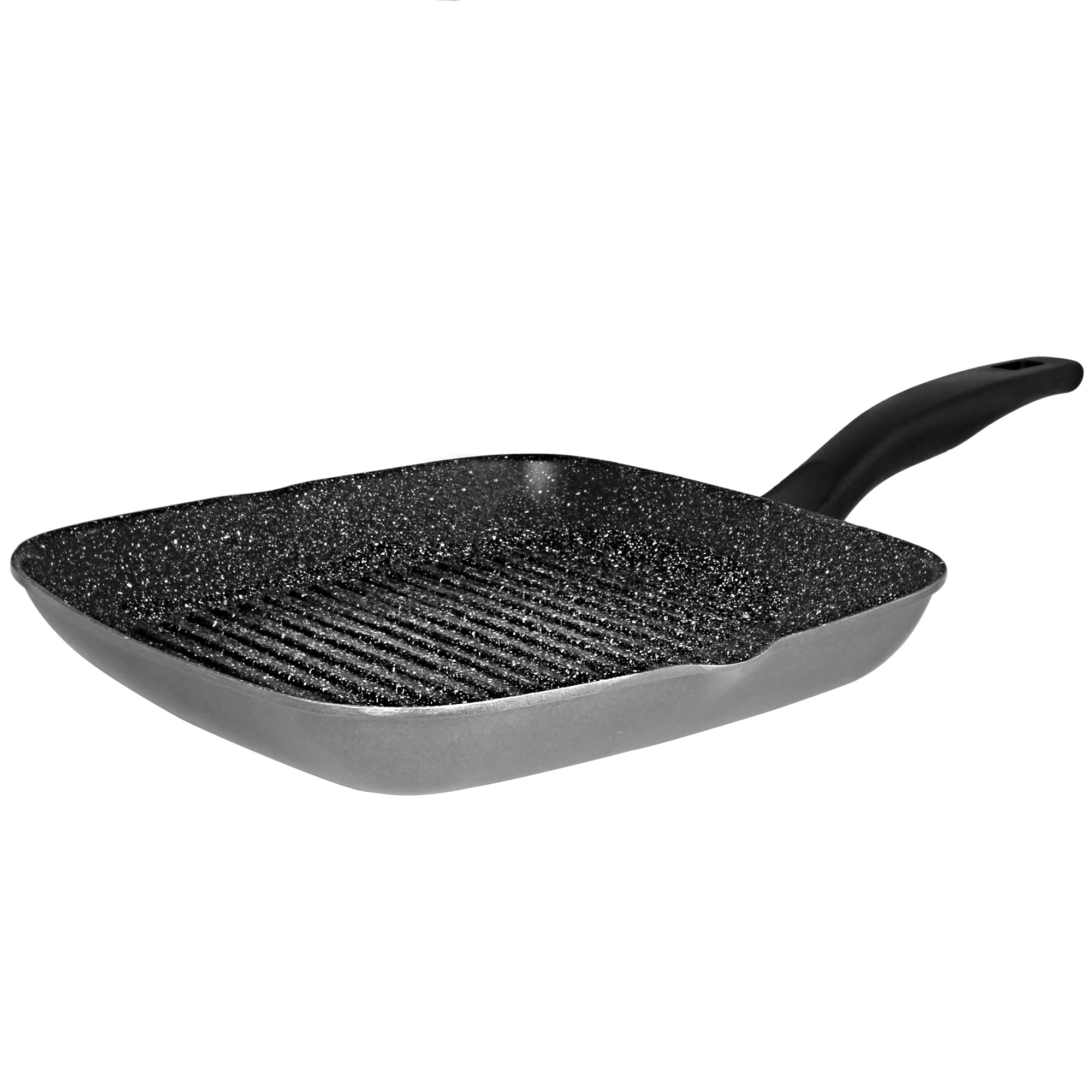 Stoneline Grillpfanne, 28 x 28 cm, mit 2 Ausg&uuml;ssen, Aluguss, Grillpfanne beschichtet mit echten Steinpartikeln, grau, Grillpfanne Induktion, backofengeeignet - Bild 1