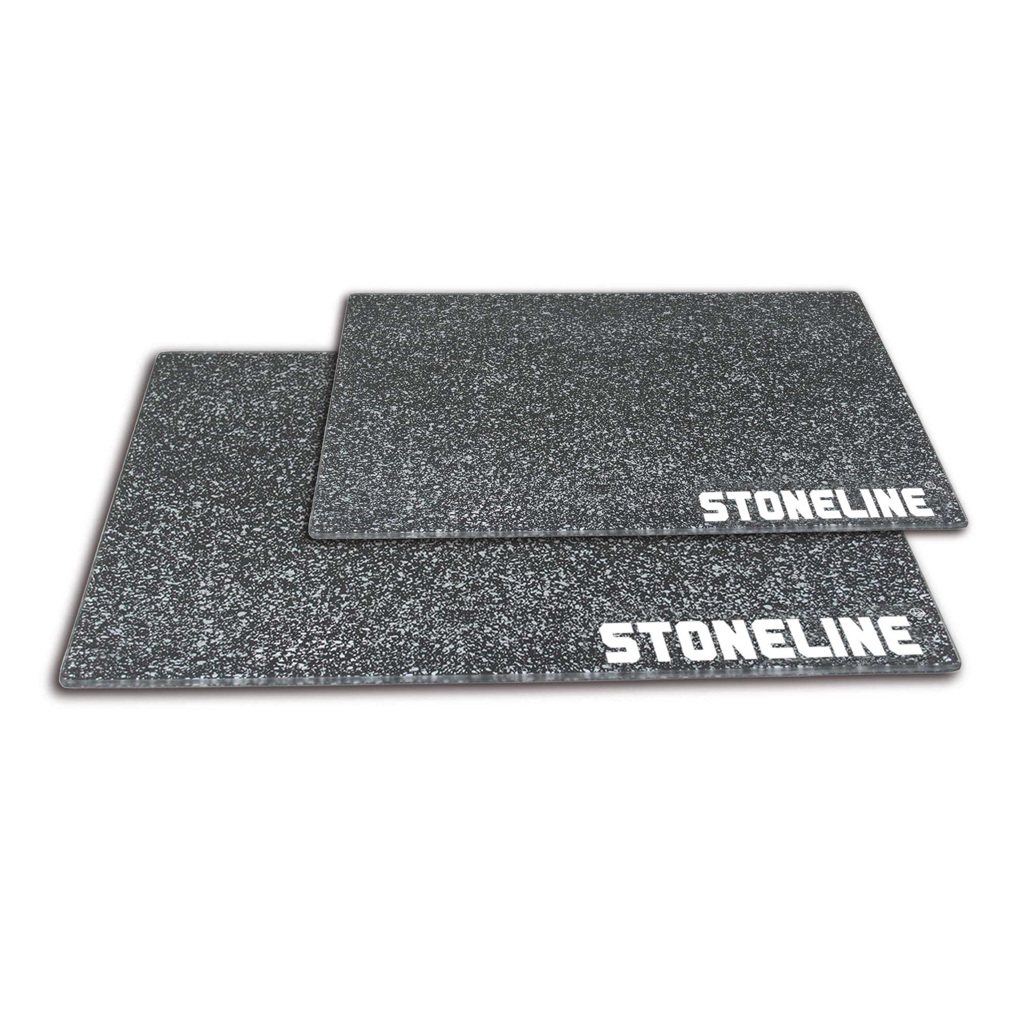 Stoneline Glas Schneidebrett, Schneidbretter Set 2-teilig, Stoneline Optik, hitzebest&auml;ndig, Schneidbrett f&uuml;r Fleisch, Fisch, Obst, Gem&uuml;se - Bild 1