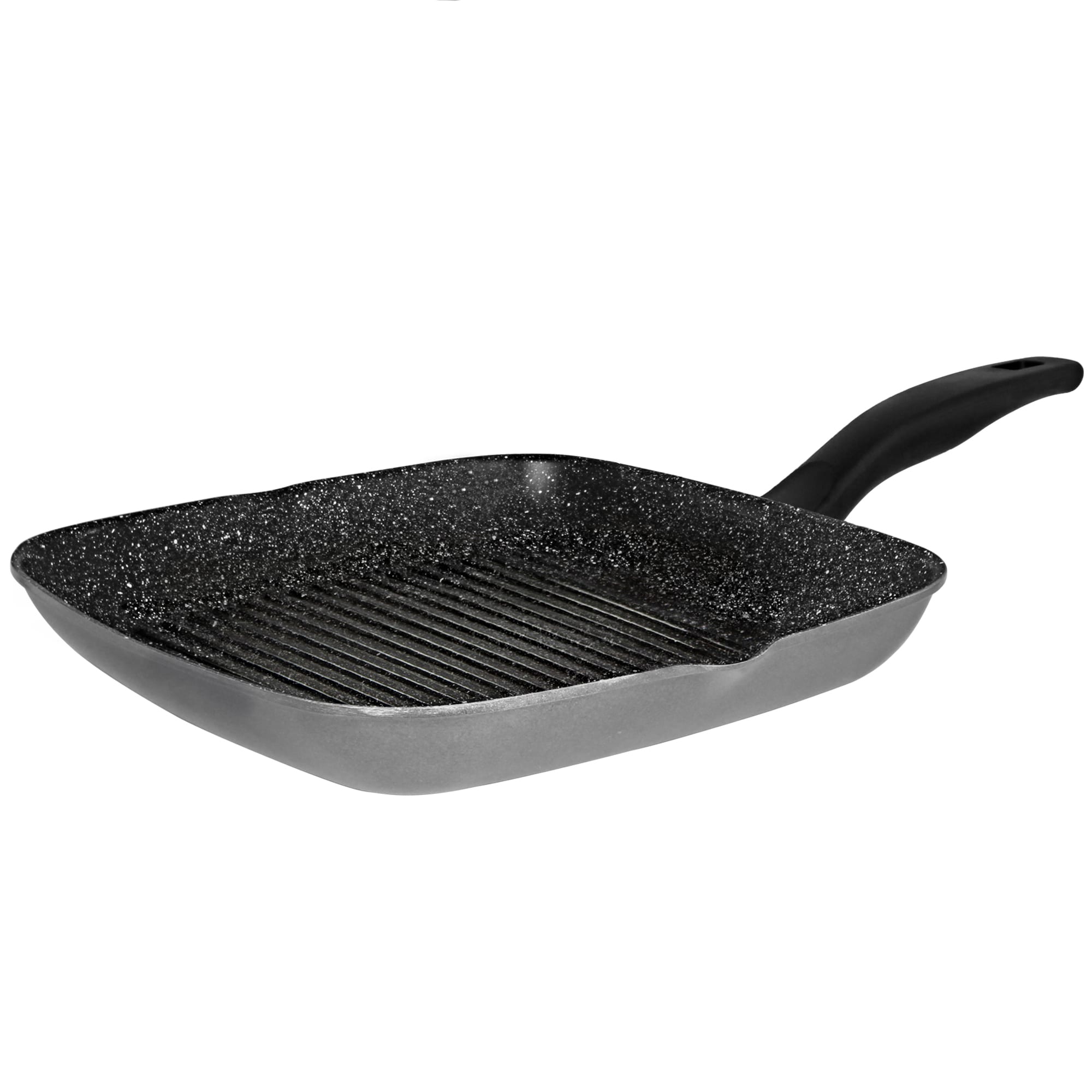 Stoneline Grillpfanne, &Oslash; 32 x 32 cm, Aluguss, Grillpfanne beschichtet mit echten Steinpartikeln, grau, Grillpfanne Induktion und backofengeeignet, Steak Pfanne - Bild 1