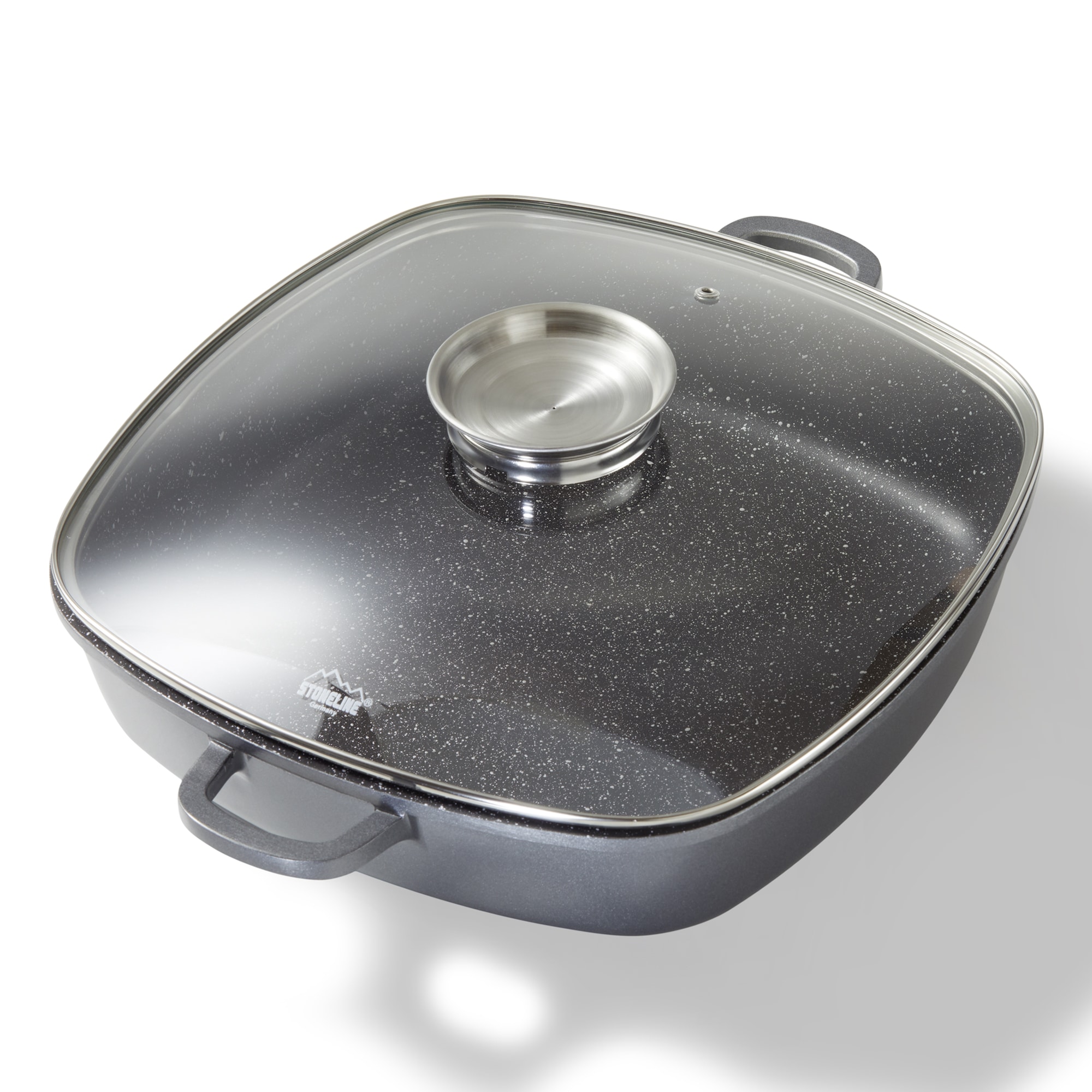STONELINE&reg; Eckpfanne 32x32 cm mit Aroma Glasdeckel, Pfanne rechteckig, Backofen & Induktion geeignet - Bild 1
