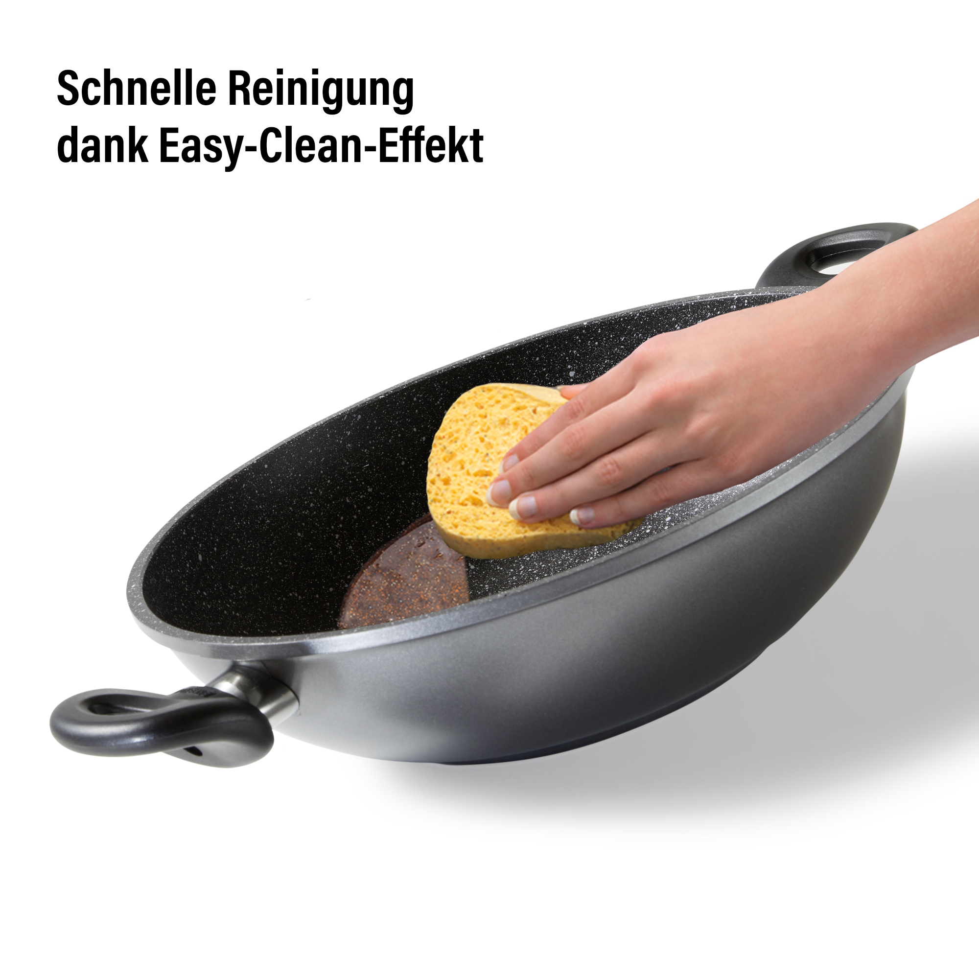 STONELINE® Wok 28 cm, mit Deckel, Aluguss Wokpfanne beschichtet 