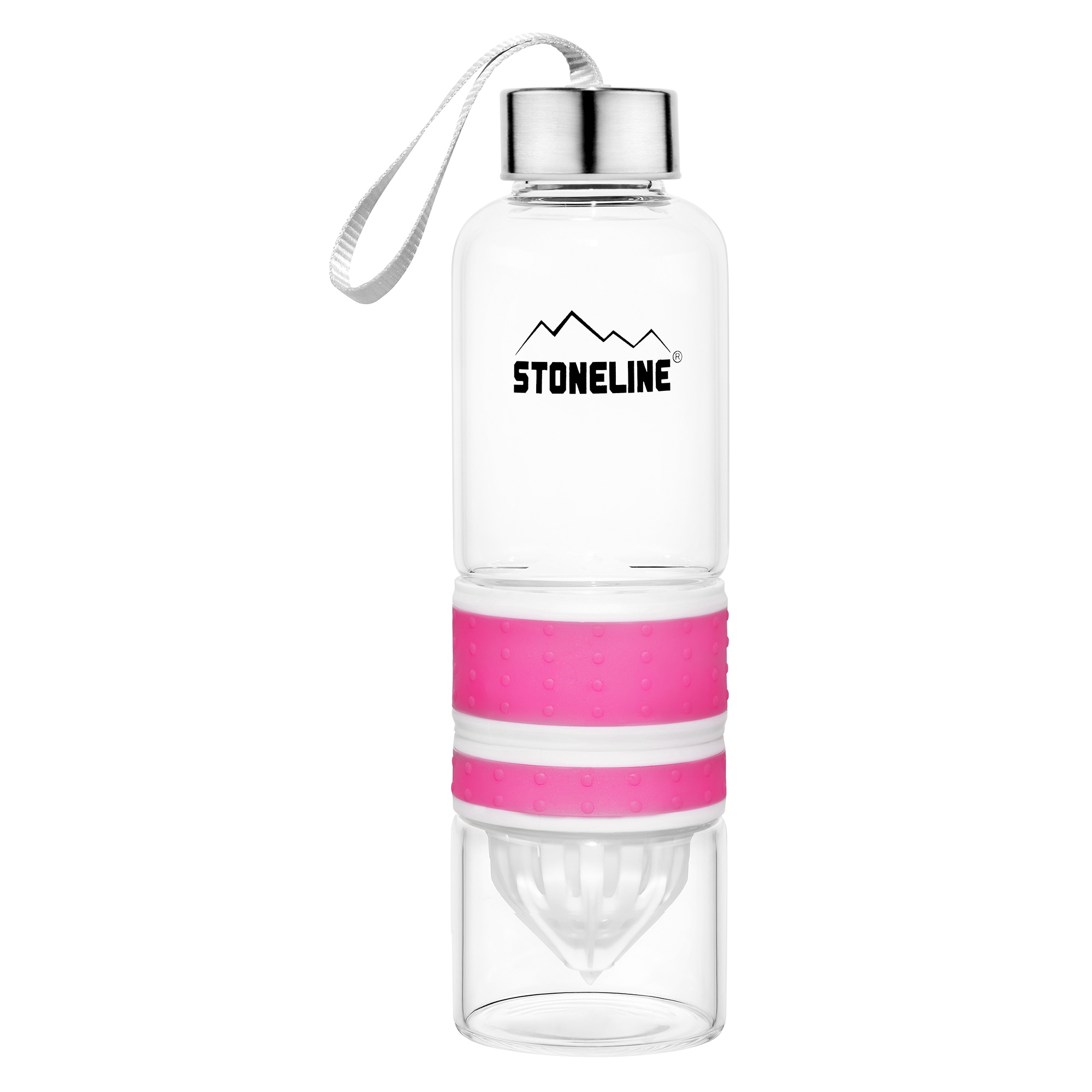 STONELINE 2 in 1 Trinkflasche mit Saftpresse, 550 ml, pink - Bild 1