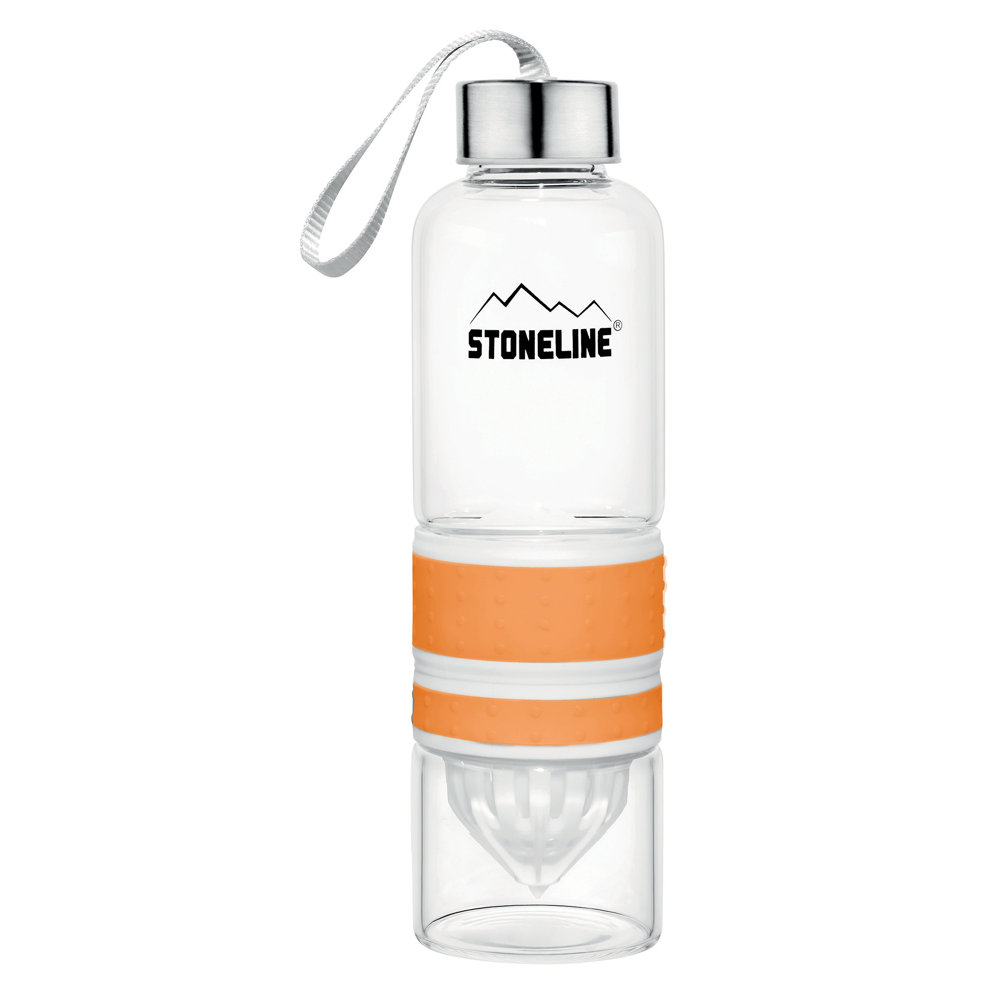 STONELINE 2 in 1 Trinkflasche mit Saftpresse, 550 ml, orange - Bild 1