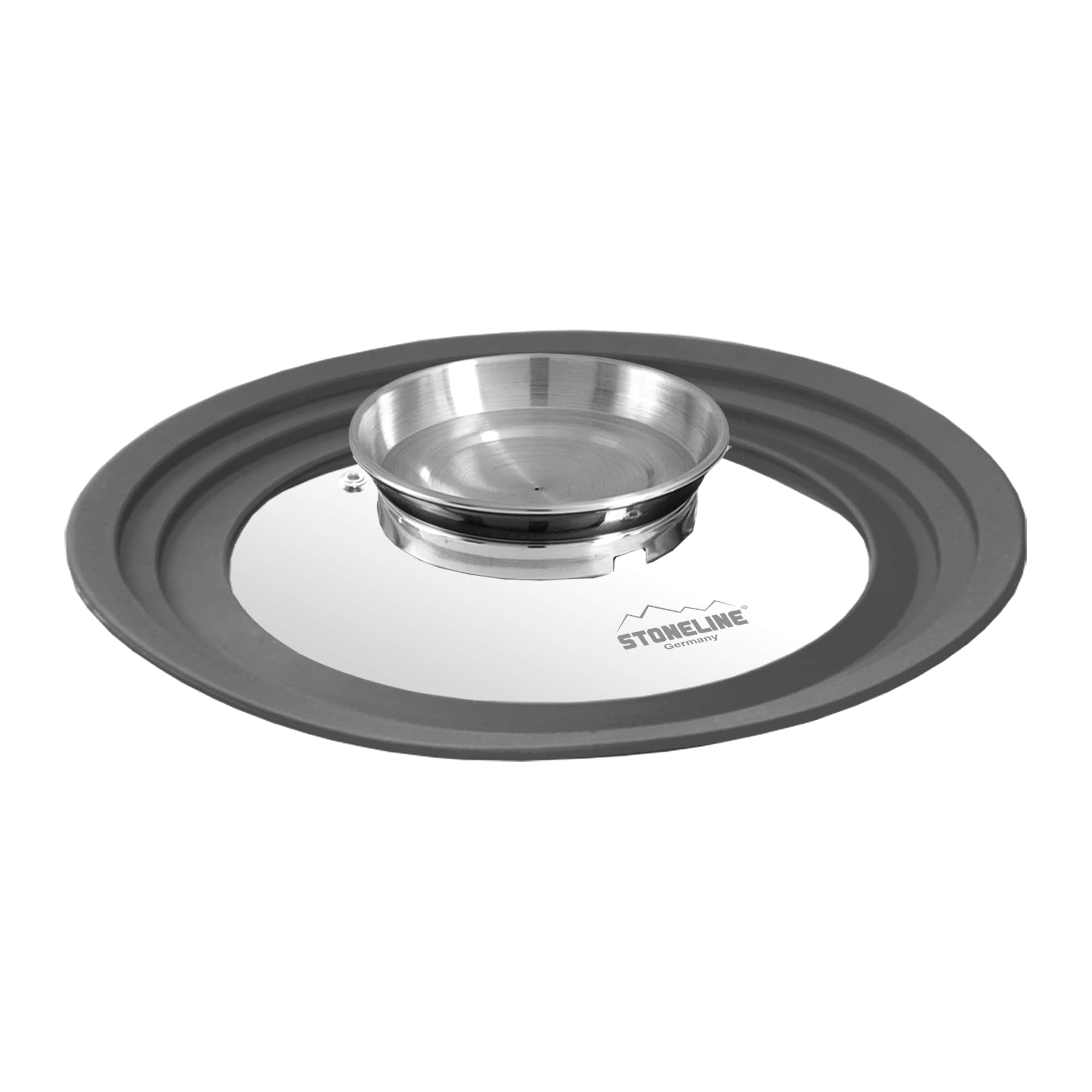 STONELINE&reg; Universal Glasdeckel, mit Silikonrand & Aromaknauf f&uuml;r einen Durchmesser von 16/18/20 cm - Bild 1