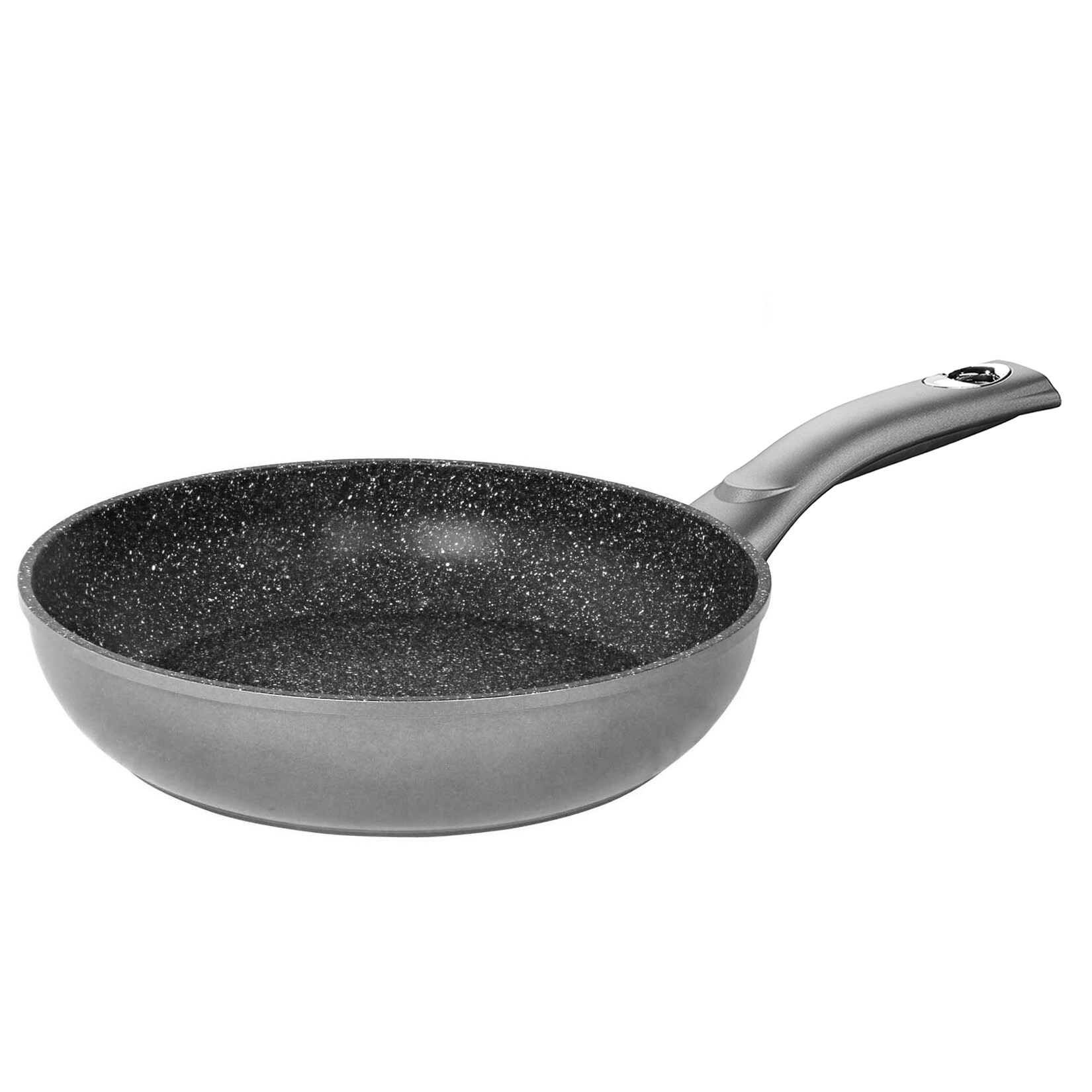 Stoneline Gourmundo Made in Germany Schmorpfanne 24 cm, hoher Rand, Induktion, hohe Pfanne für öl- und fettfreies Braten, antihaft beschichtet mit echten Steinpartikeln