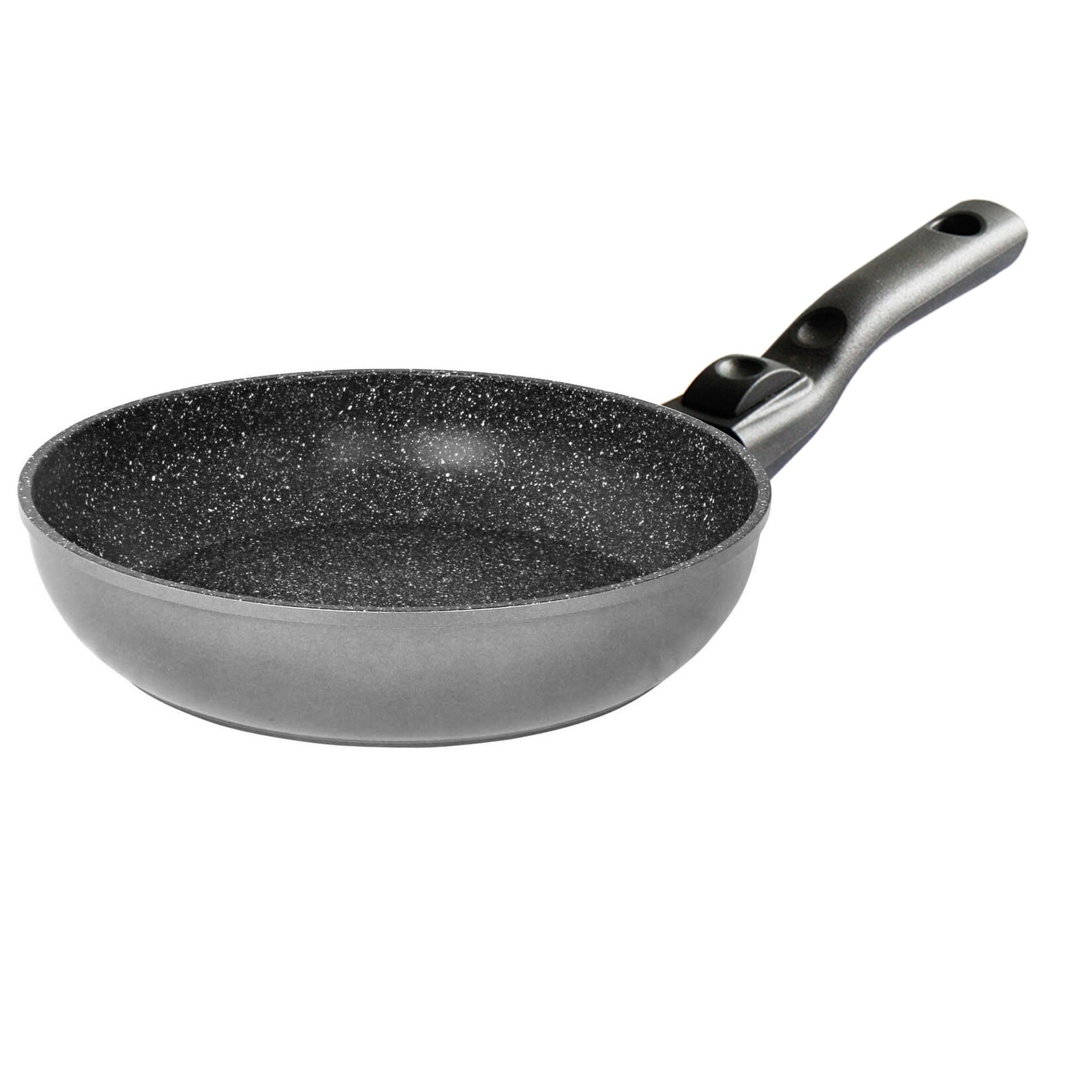 Stoneline Flex Made in Germany Schmorpfanne 24 cm, hoher Rand, mit abnehmbarem Griff, hohe Pfanne für öl- und fettfreies Braten, antihaft …