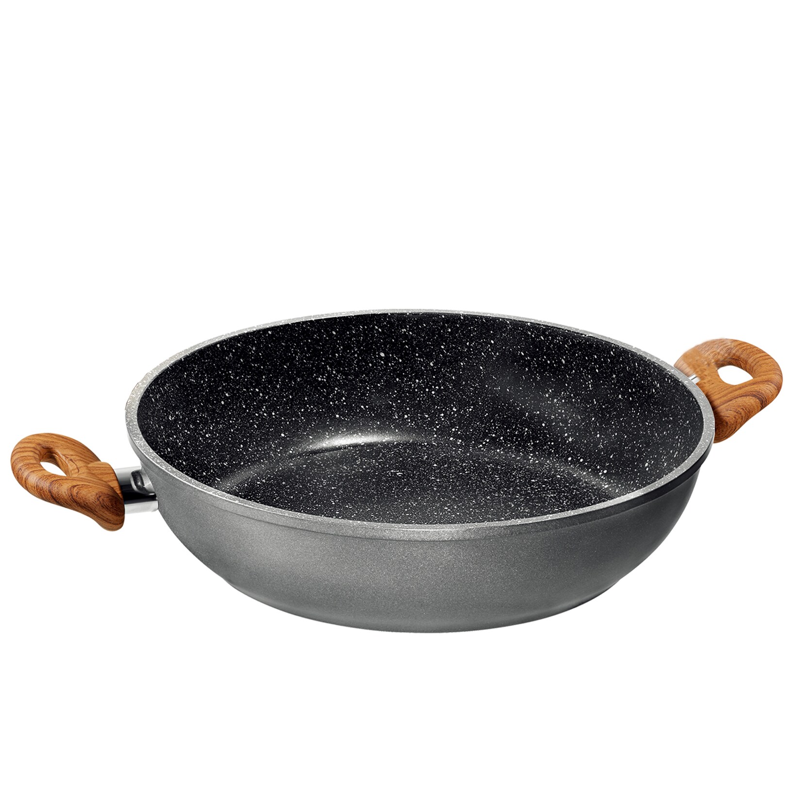 STONELINE® Back to Nature Servierpfanne 24 cm, Made in Germany, auch für öl- und fettfreies Braten, Kratzfeste Antihaftbeschichtung mit …