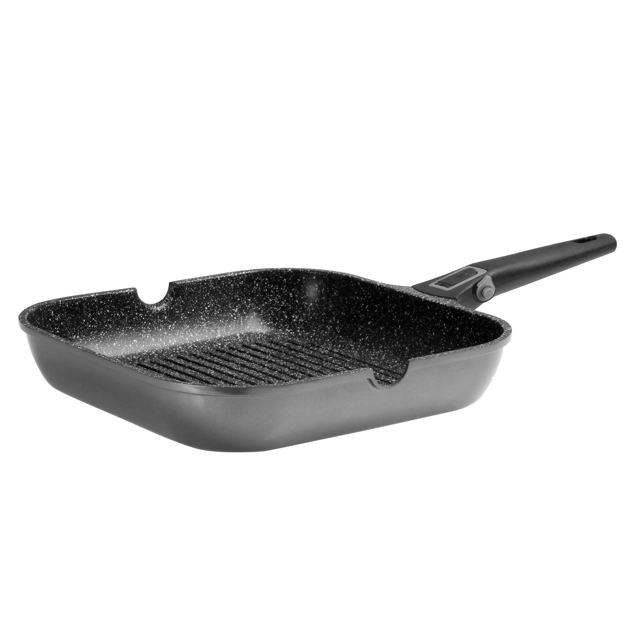Stoneline SMART Grillpfanne, &Oslash; 28 x 28 cm, Aluguss, Grillpfanne beschichtet mit echten Steinpartikeln, grau, Grillpfanne Induktion und backofengeeignet, Steak Pfanne - Bild 1