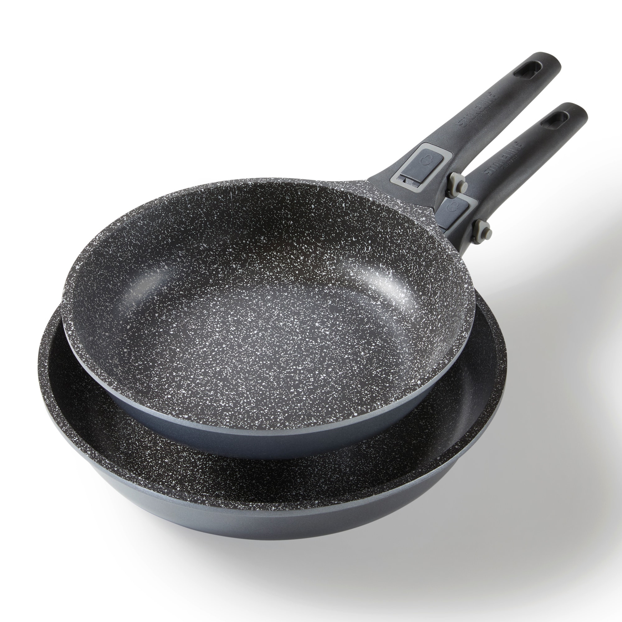 Stoneline SMART Pfannenset, 2-teilig, mit abnehmbarem Griff, Induktion, Aluguss, Pfanne mit echten Steinpartikeln beschichtet, Bratpfanne 28 cm und Bratpfanne 24cm - Bild 1