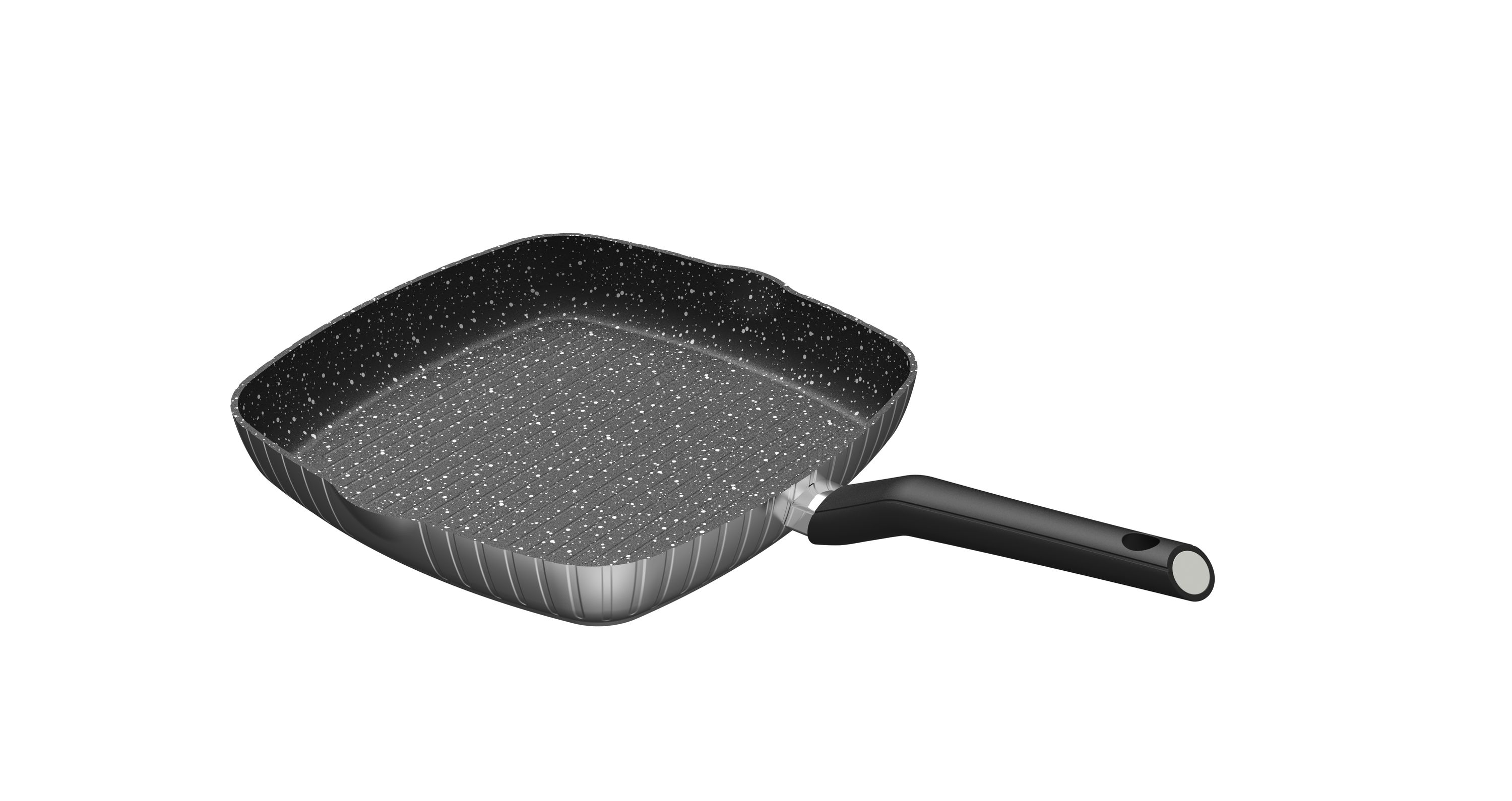 Stoneline Grillpfanne, &Oslash; 28 x 28 cm, Aluguss, Grillpfanne beschichtet mit echten Steinpartikeln, grau, Grillpfanne Induktion und backofengeeignet, Steak Pfanne - Bild 1