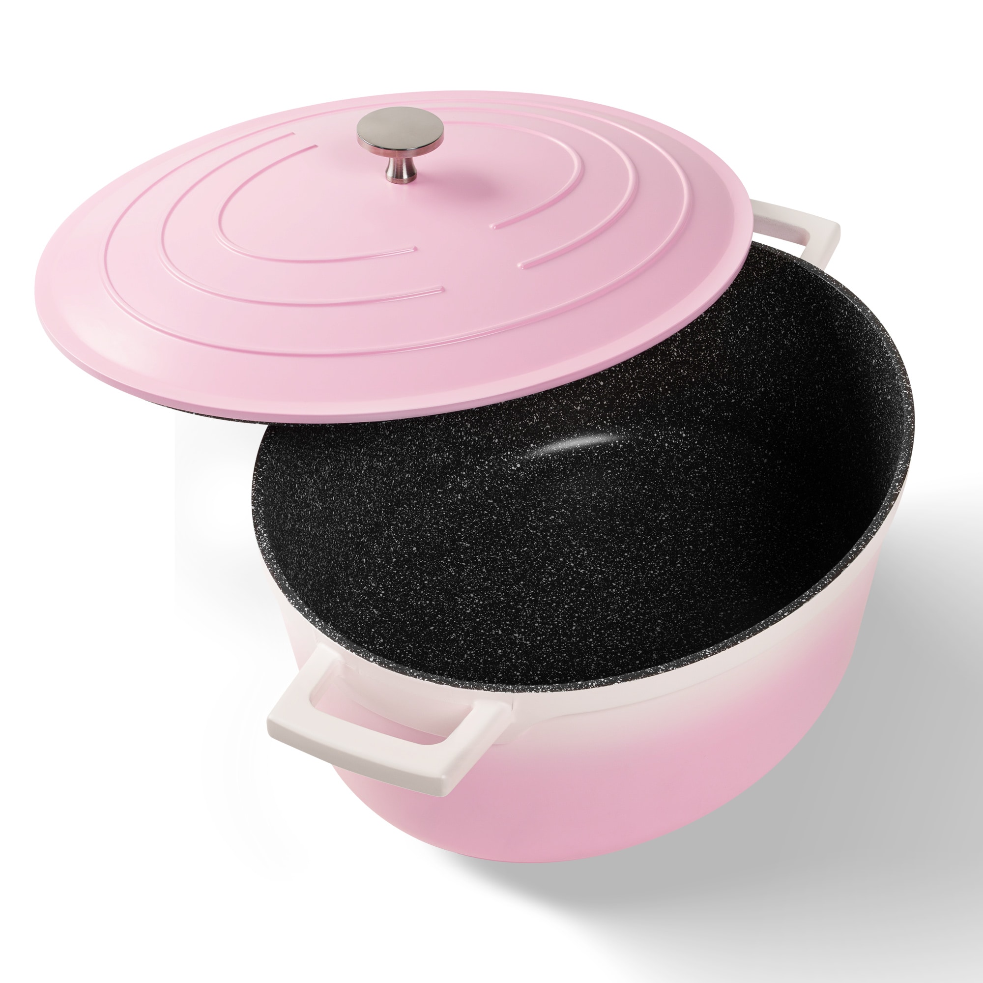 STONELINE Rosa Gourmet Br&auml;ter 32x25 cm mit Deckel, Backofen und Induktion geeignet, Antihaft - Bild 1