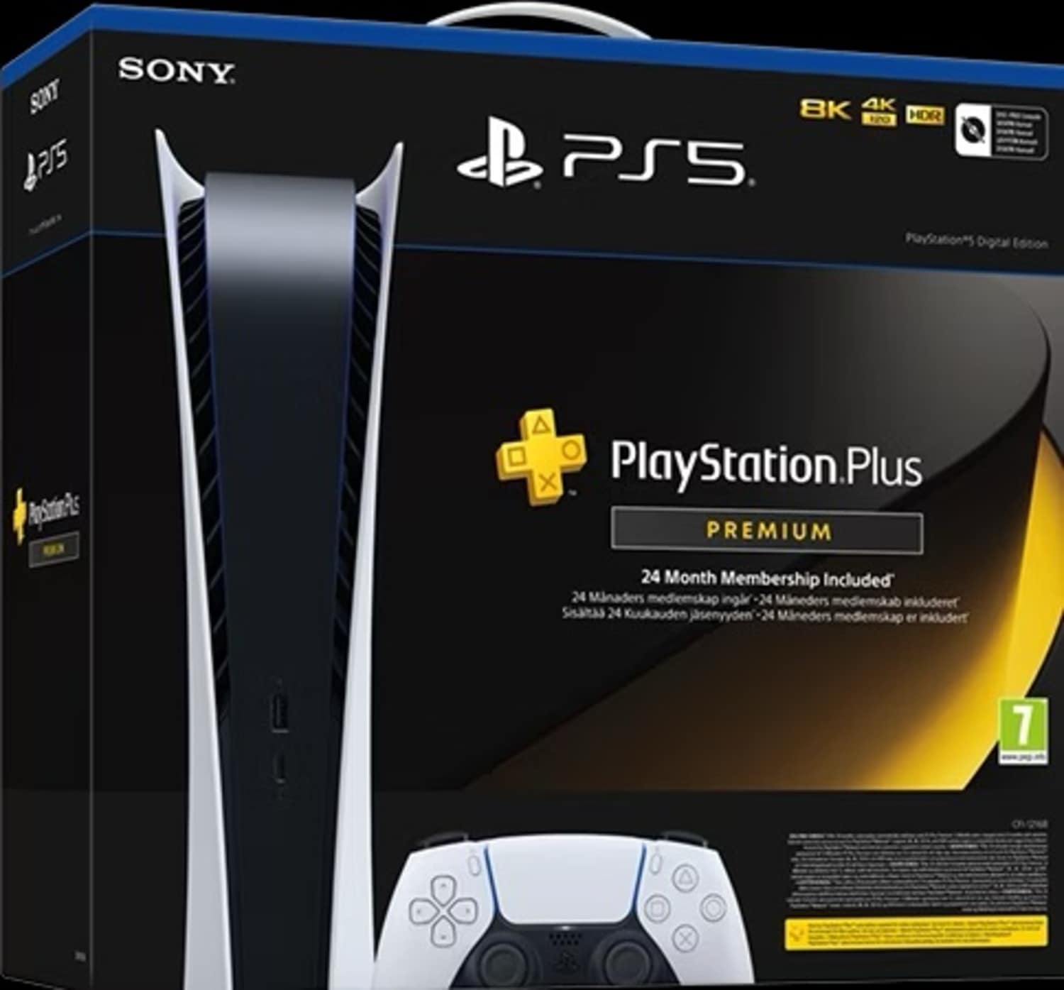 Sony PlayStation 5 Slim Konsole - Digital Version - 825 GB - E-Chassis + 24 Monate Playstation Plus Premium - Bild 1