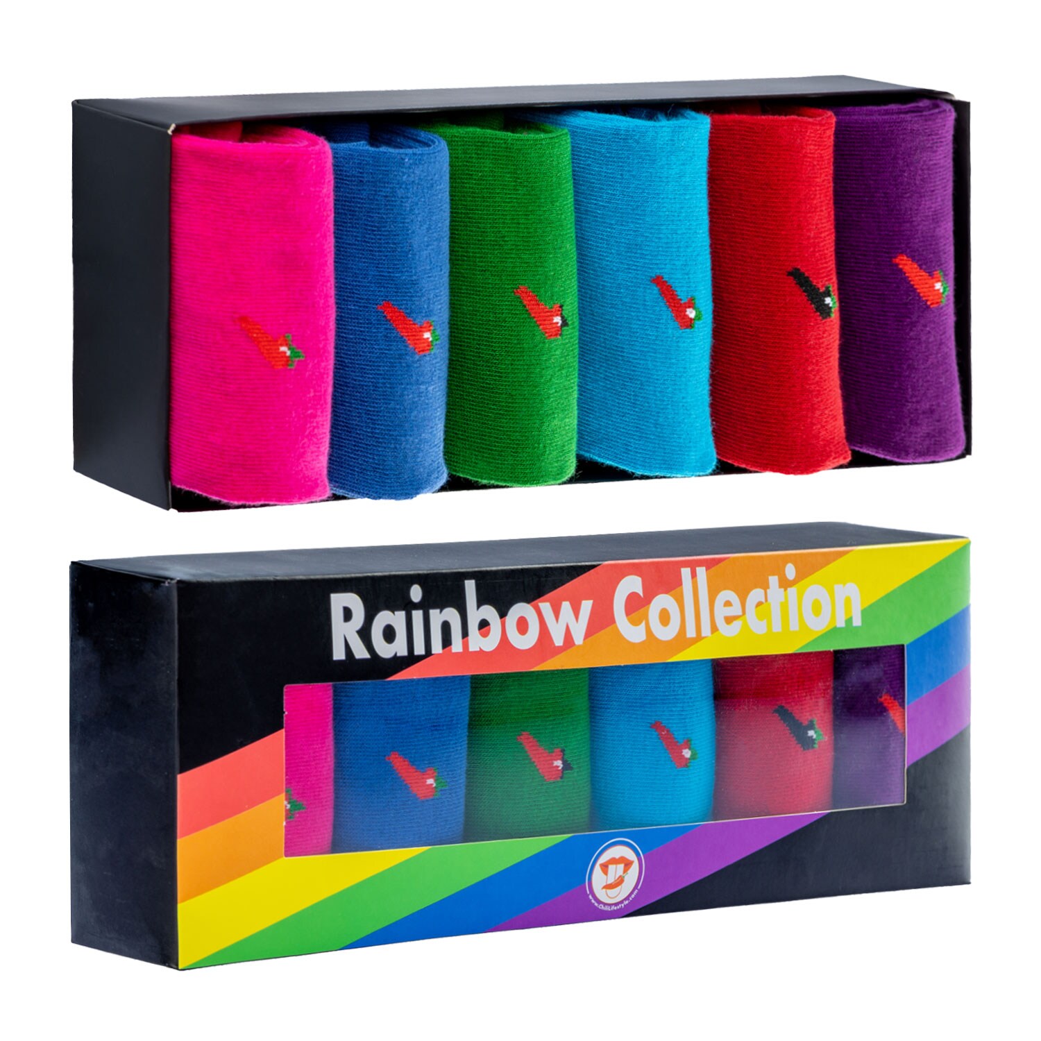 Chili Lifestyle Rainbow Geschenkbox 6 Paar Socken Baumwolle Weichbund | 04032071819973
