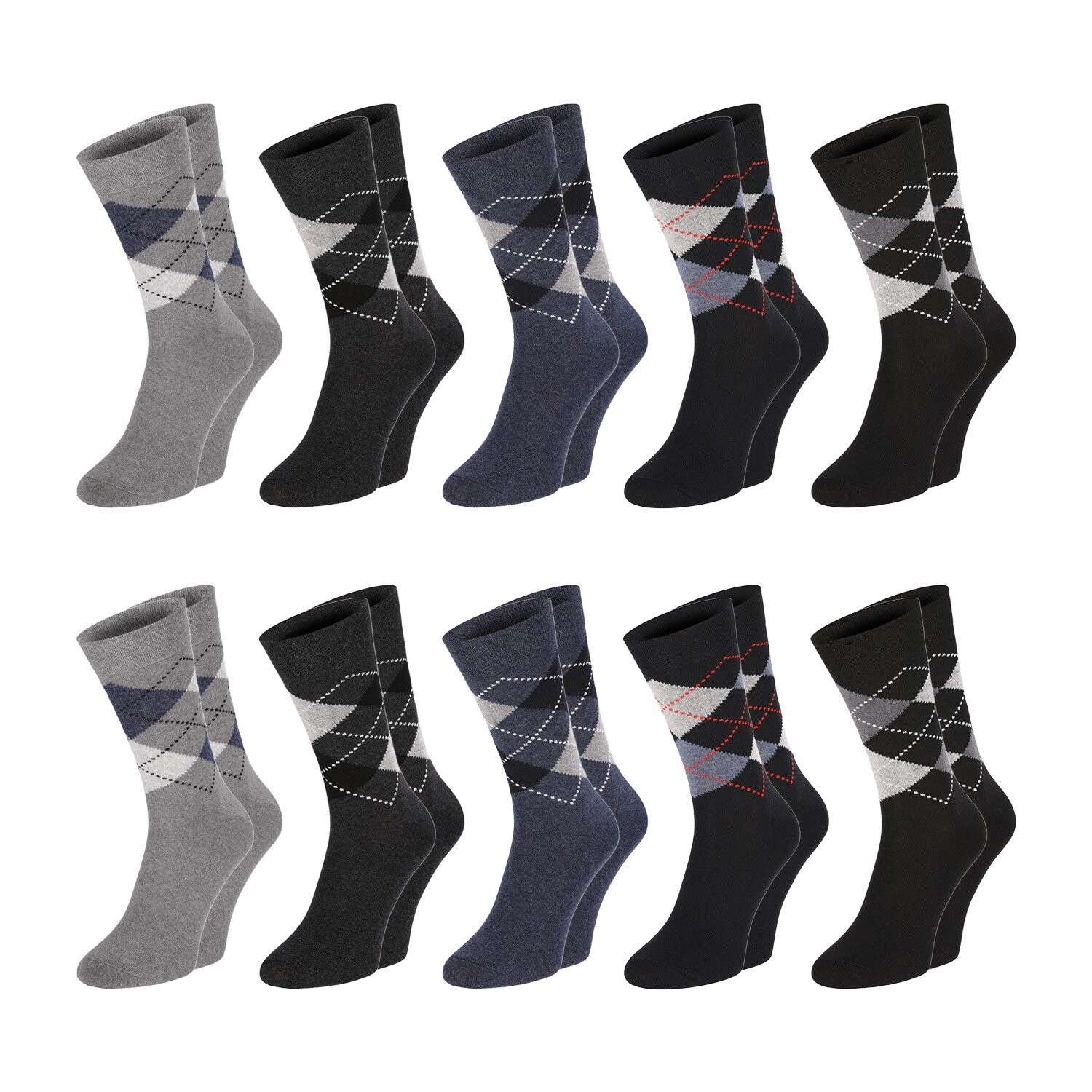 Chili Lifestyle Karo Socken 10 Paar Baumwolle Weichbund Damen Herren - Bild 1