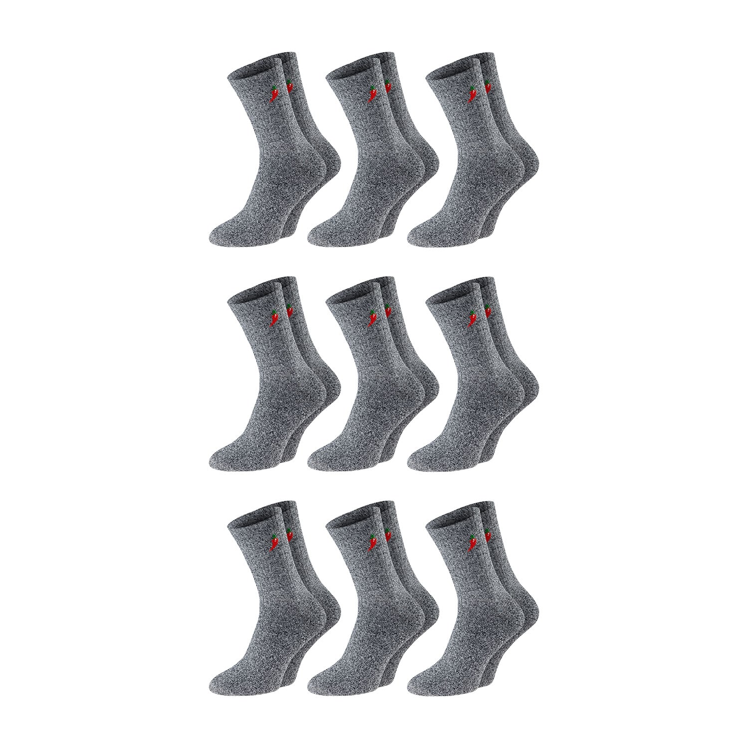 Chili Lifestyle Trekking Socken gepolstert 9 Paar Baumwolle - Bild 1