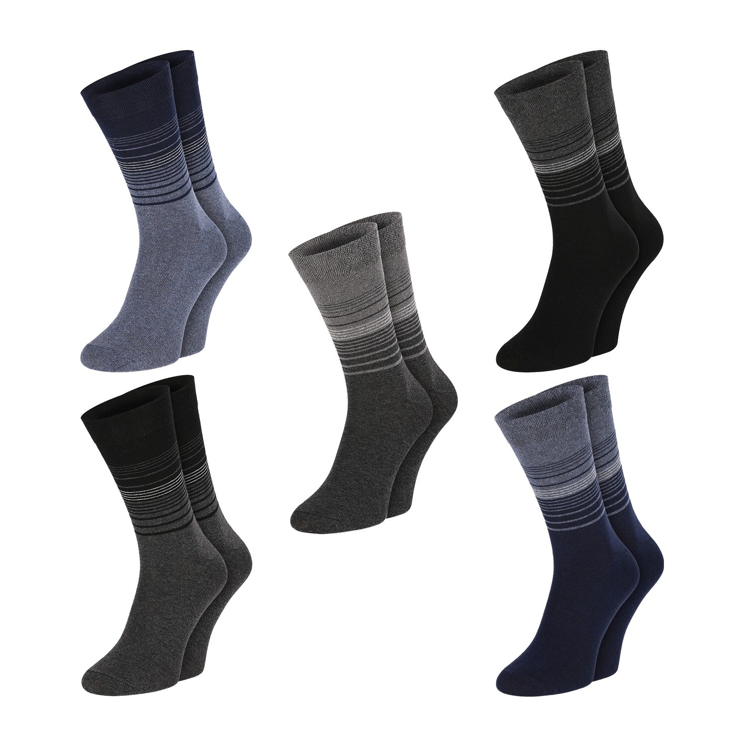 Chili Lifestyle Socken Herren Streifen 5 Paar Weichbund Baumwolle - Bild 1