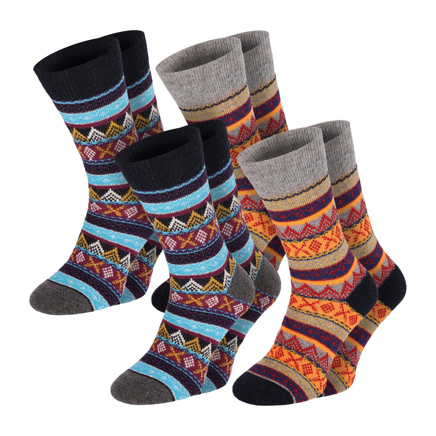 Chili Lifestyle Wollsocken COLOR super warm 4 Paar Schafwolle Winter - Bild 1