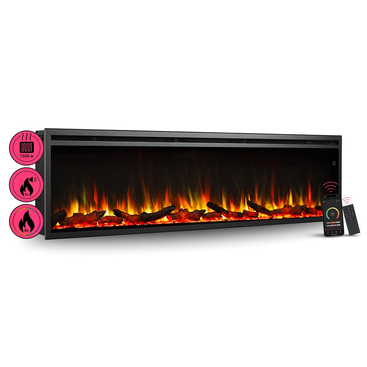 BALDERIA Elektrokamin Atalanta 72 - Einbaukamin mit Heizung 1500 W - Bild 1