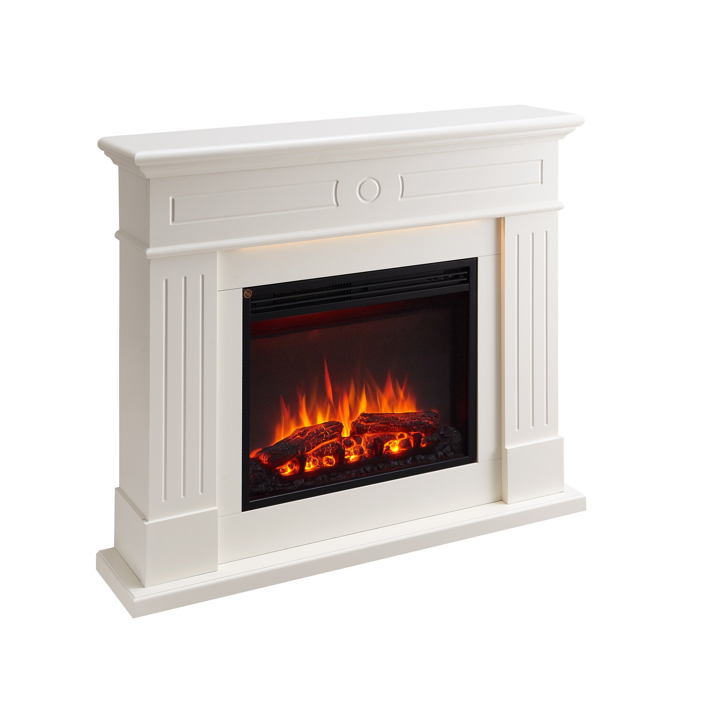 BALDERIA Elektrokamin Leandros - Standkamin mit Heizung 2000 W, weiss - Bild 1