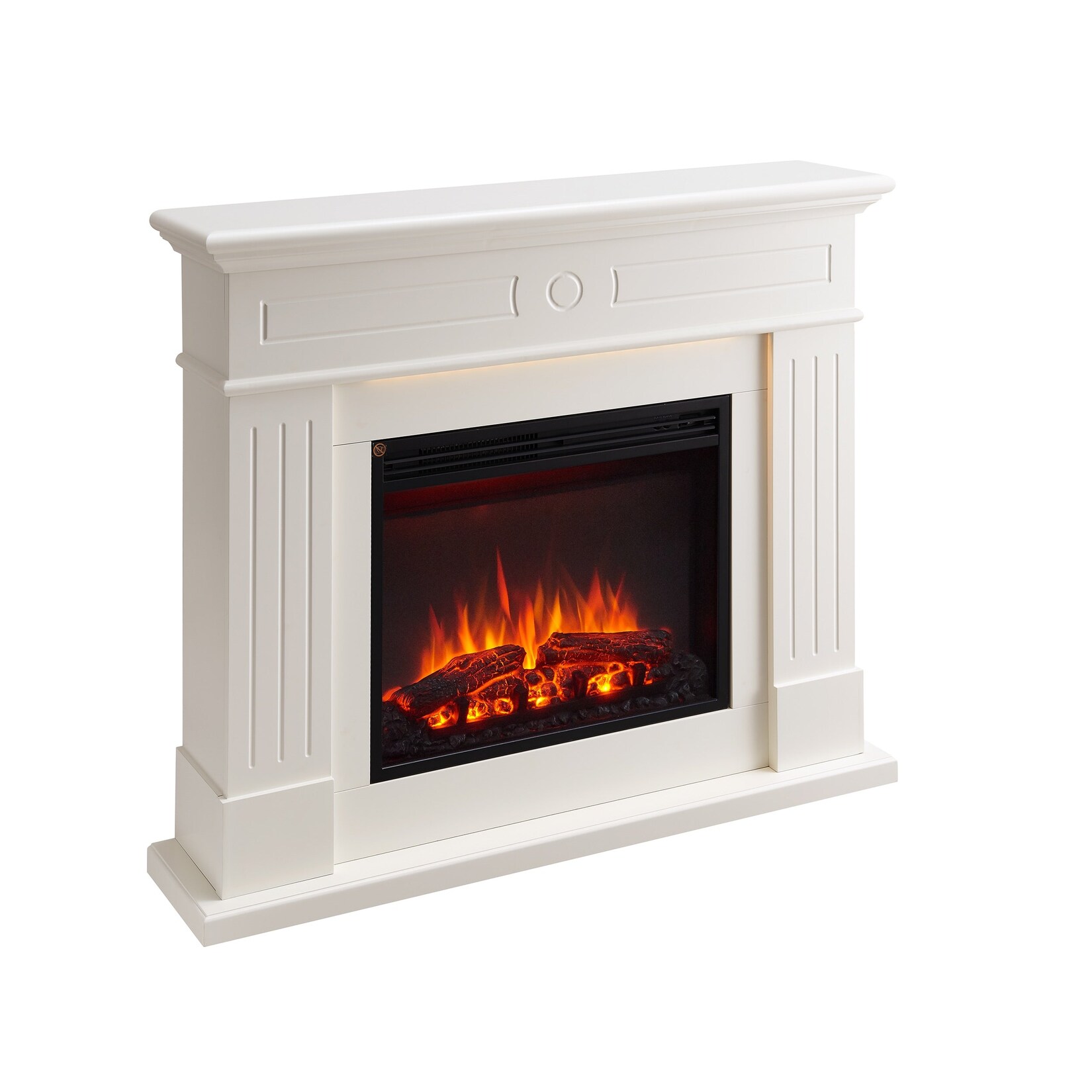 BALDERIA Elektrokamin Leandros – Standkamin mit Heizung 2000 W, weiss | 04260672446049