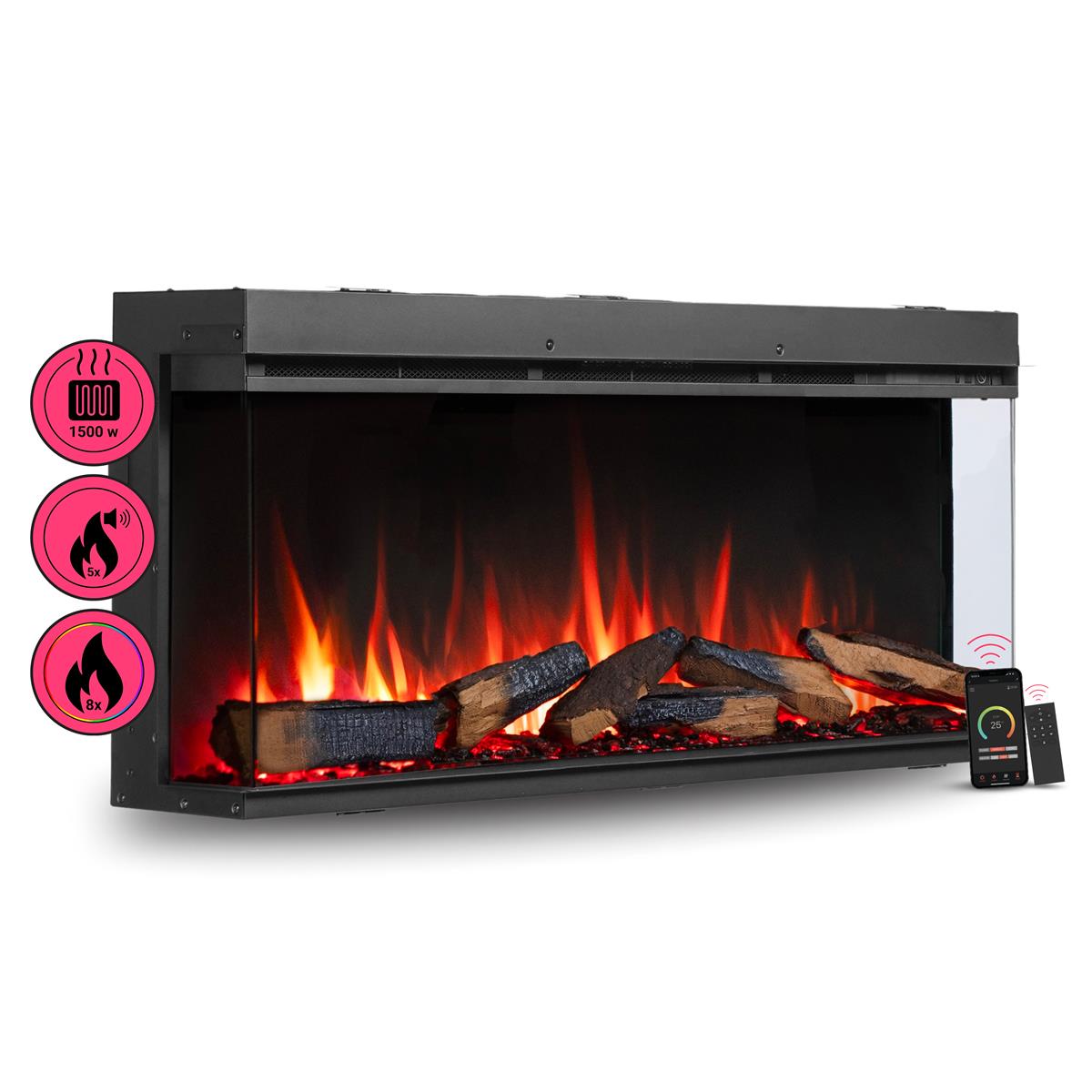 BALDERIA Elektrokamin Athena 44 - Einbau, Heizung 1500 W, App-Funktion - Bild 1