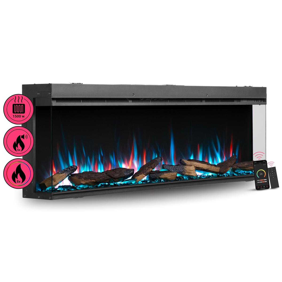 BALDERIA Elektrokamin Athena 60 - Einbau, Heizung 1500 W, App-Funktion - Bild 1