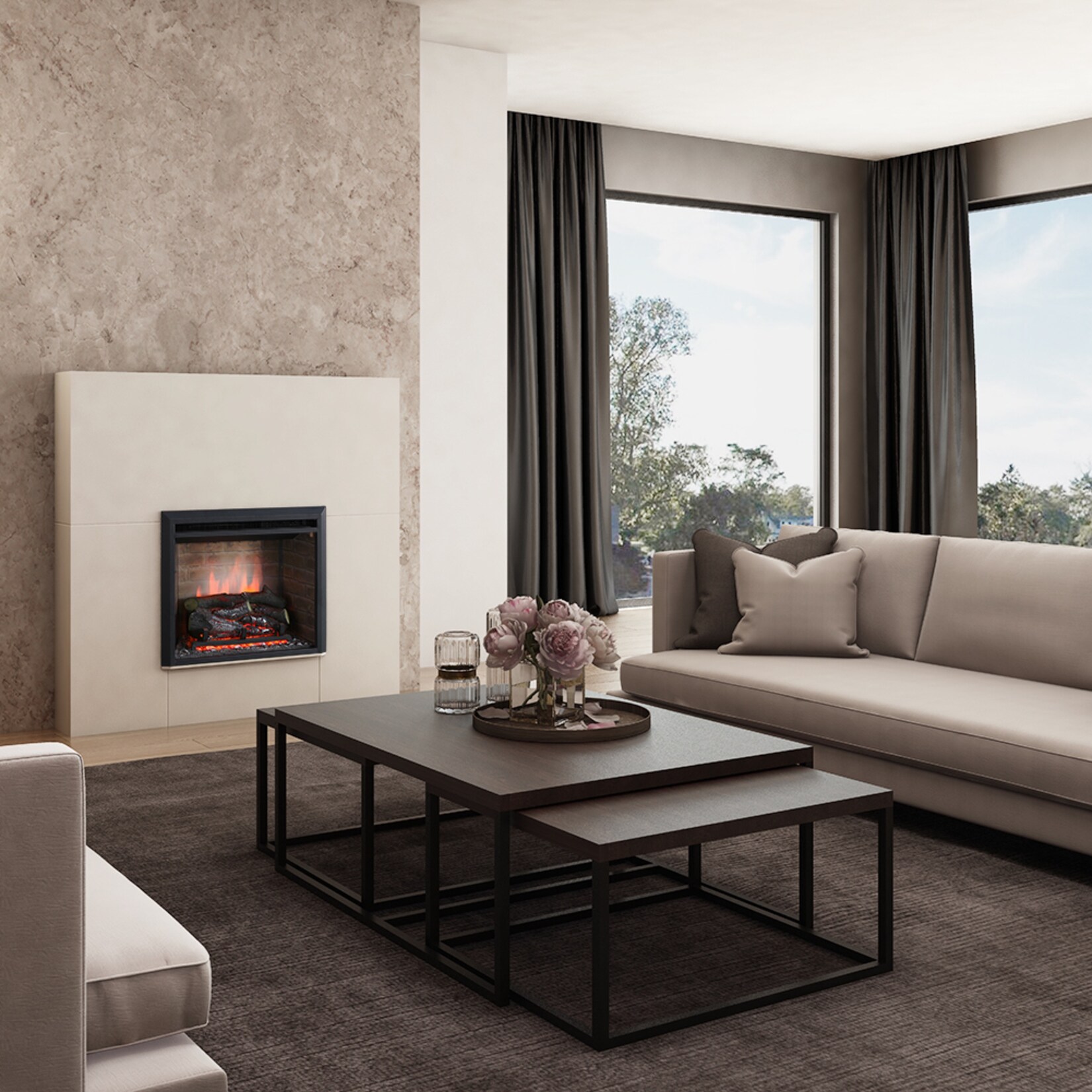 BALDERIA Elektrokamin Calida 23 – Einbau mit Heizung 2000 W, 3D-Flamme | 04260376089757