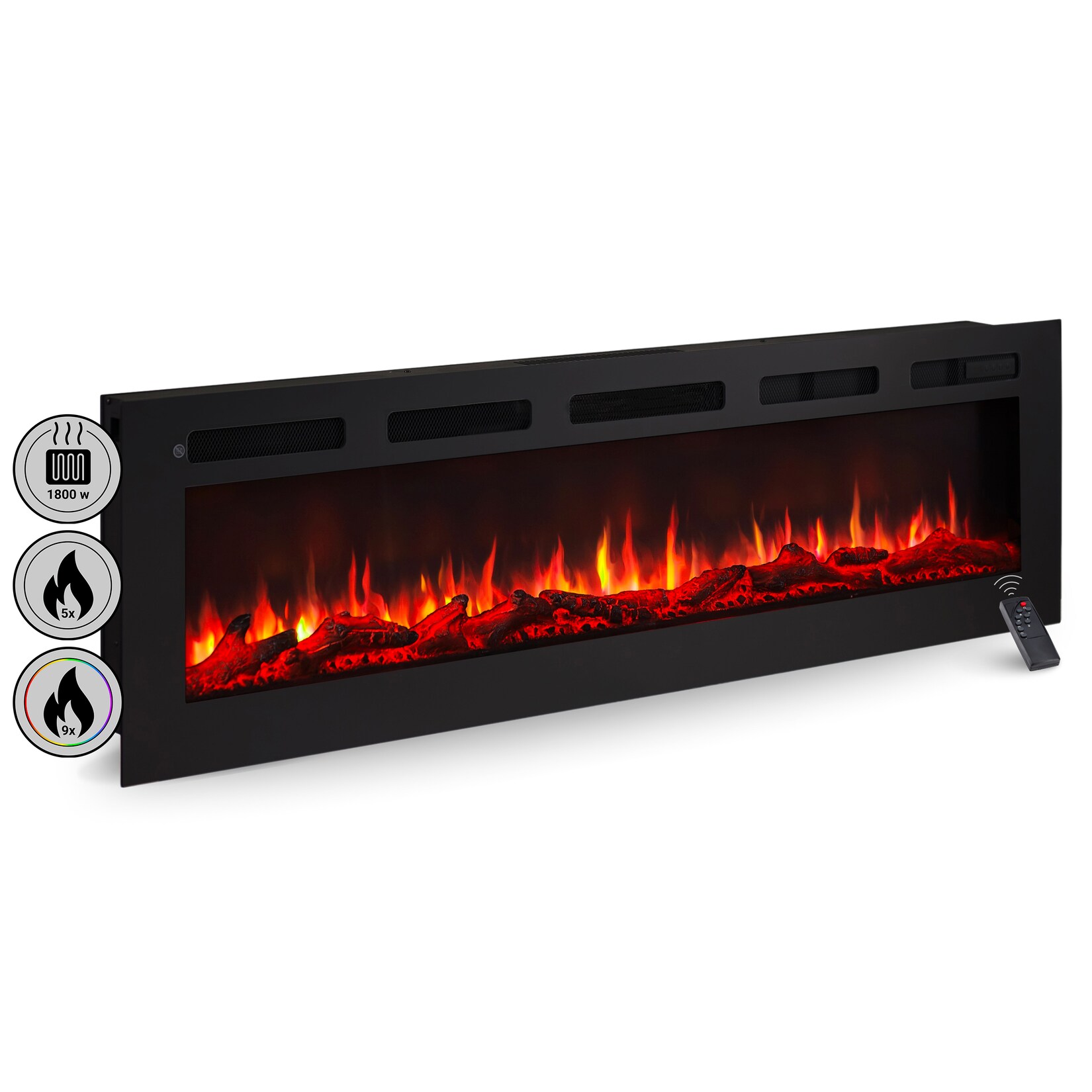 BALDERIA Elektrokamin  Leif 60 -Stand, Wand, Einbau, Heizung 1800 W | 04262354949527