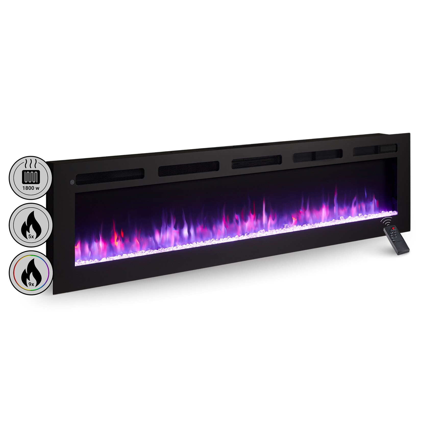 BALDERIA Elektrokamin  Leif 70 – Stand, Wand, Einbau, Heizung 1800 W | 04262354949534