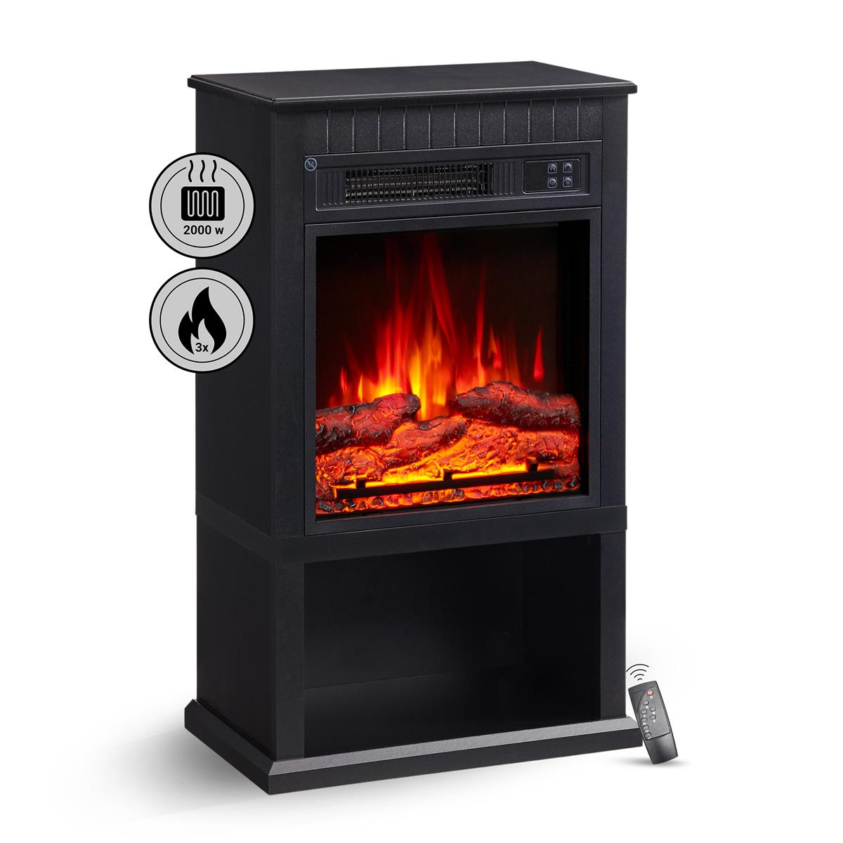 BALDERIA Elektrokamin Ember - Standkamin, Heizung 2000 W, schwarz - Bild 1