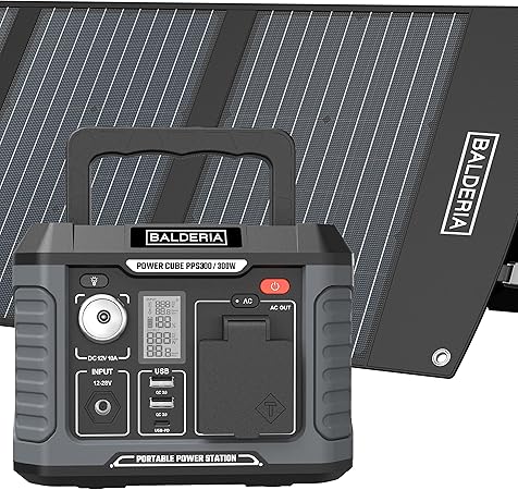 BALDERIA  Power Set - Powerstation 300W, faltbares Solarpanel 120W - Bild 1