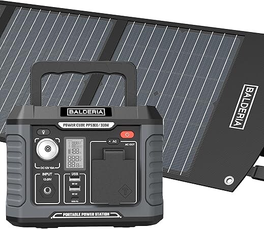 BALDERIA  Power Set – Powerstation 300W, faltbares Solarpanel 60W | 04262354946847