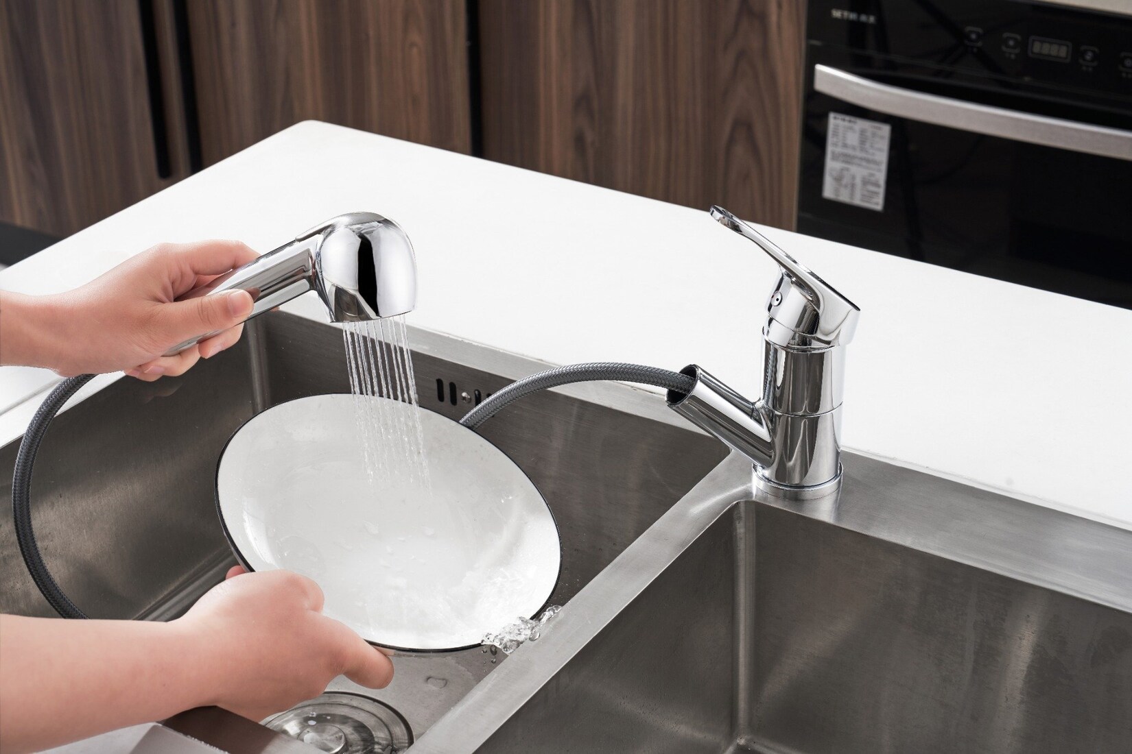 WELLBAD Küchenarmatur AURORA mit ausziehbarer Handbrause Chrom