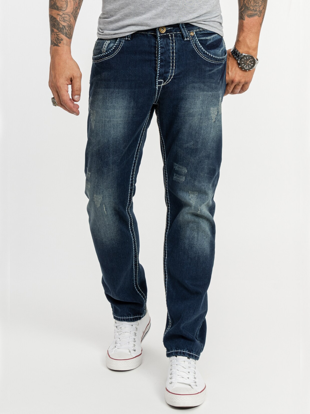 Rock Creek Jeans Comfort Fit Used-Look | 00783788328176