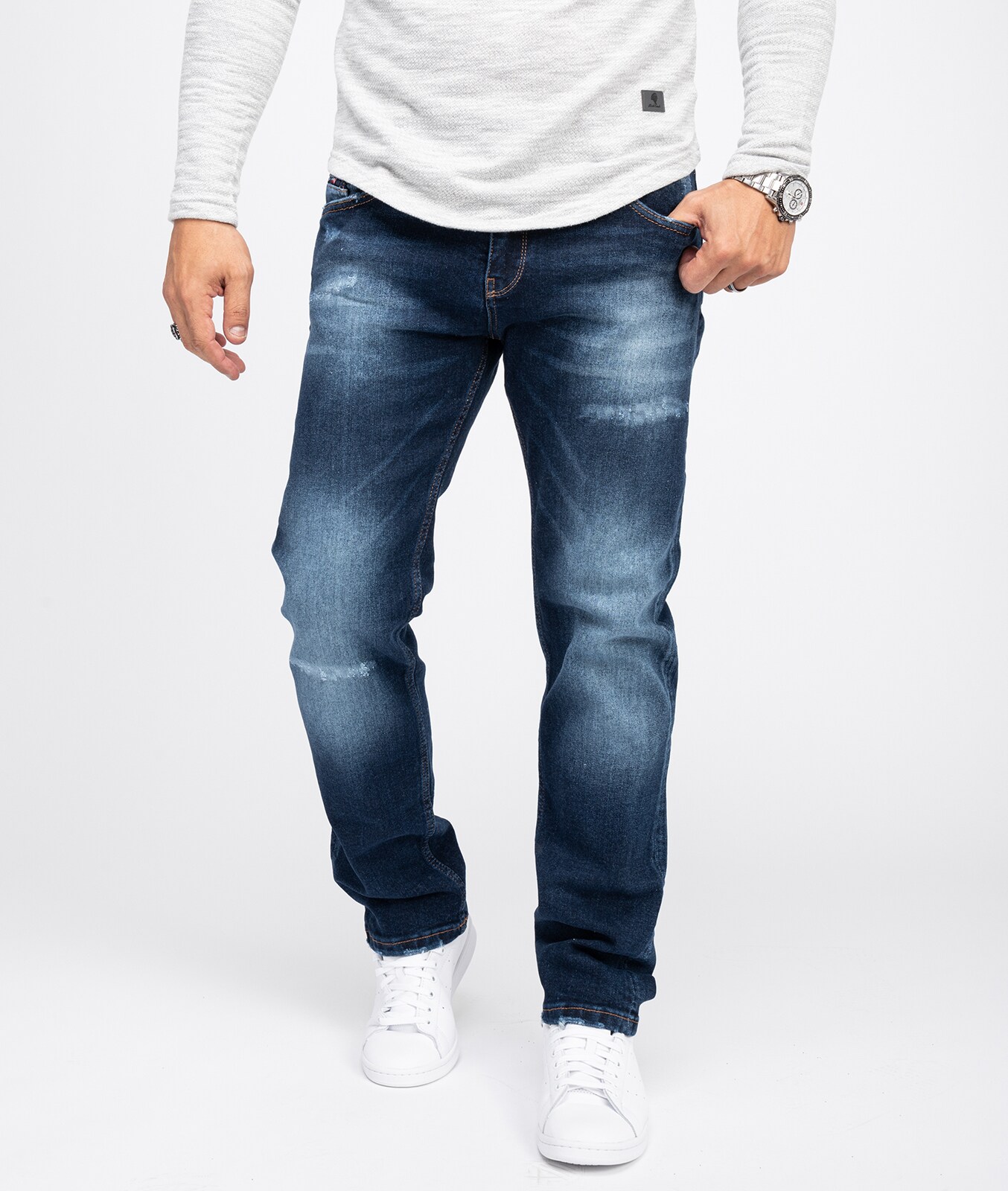 Rock Creek Jeans Regular Fit Used-Look