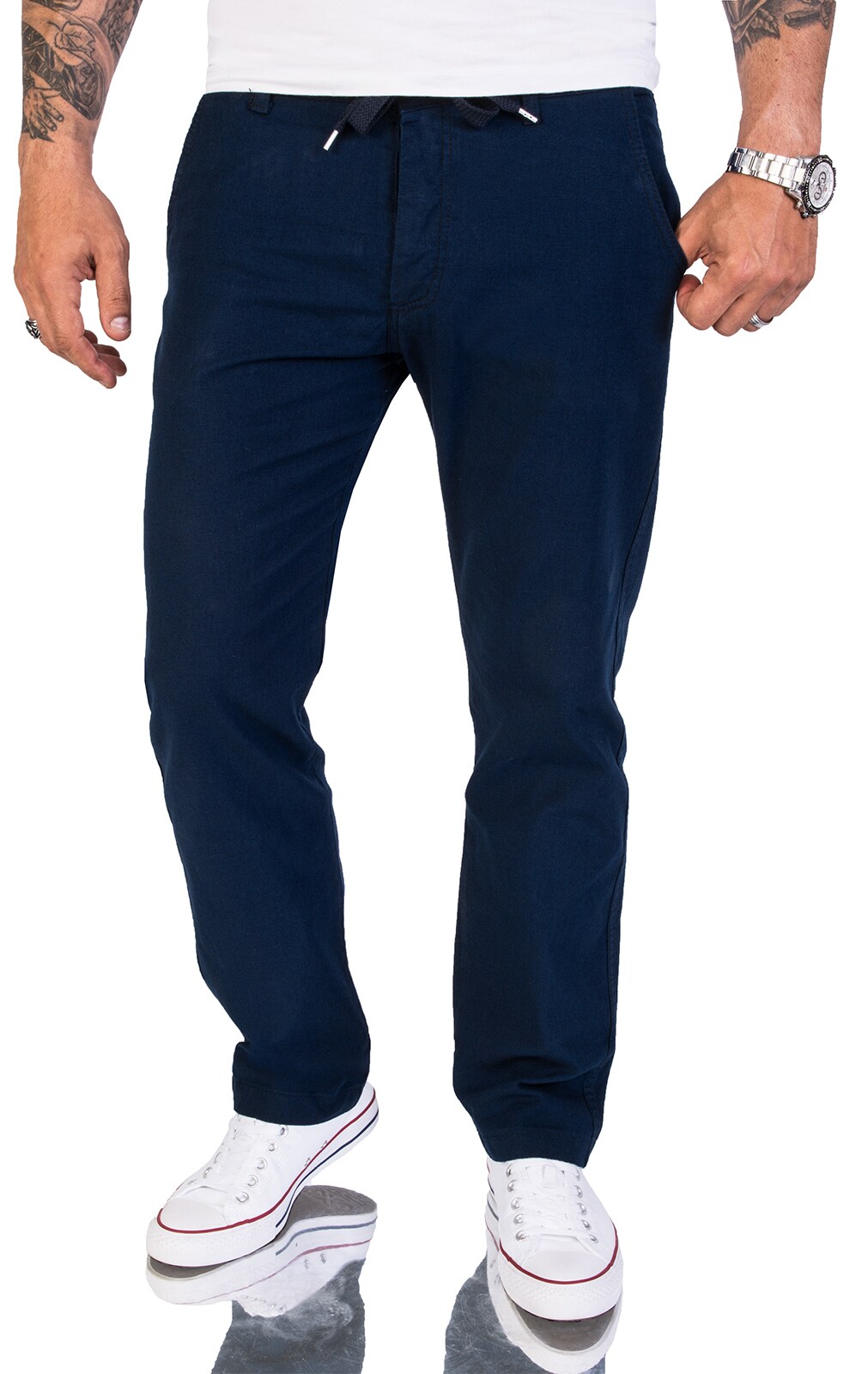 Rock Creek Stoffhose Leinen Hose Regular Fit