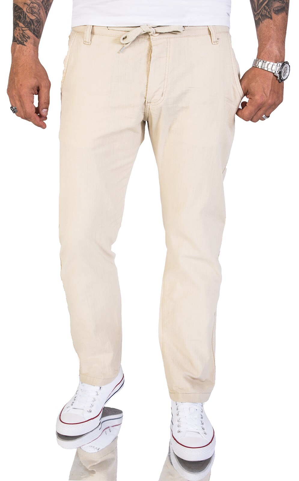 Rock Creek Stoffhose Leinen Hose Regular Fit