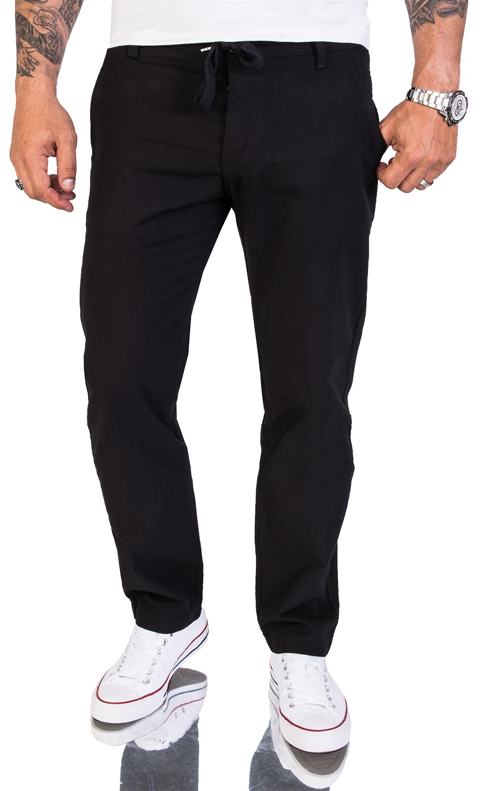 Rock Creek Stoffhose Leinen Hose Regular Fit