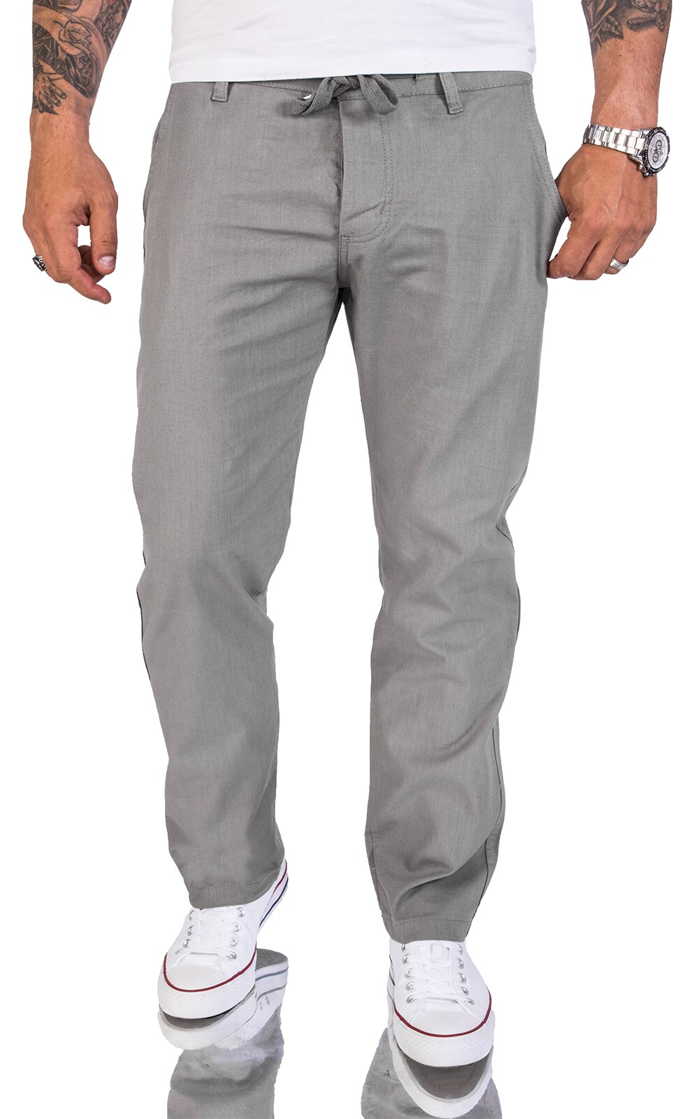 Rock Creek Stoffhose Leinen Hose Regular Fit
