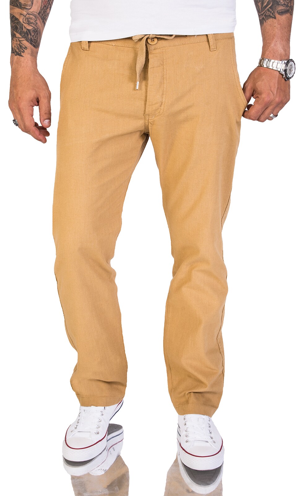 Rock Creek Stoffhose Leinen Hose Regular Fit