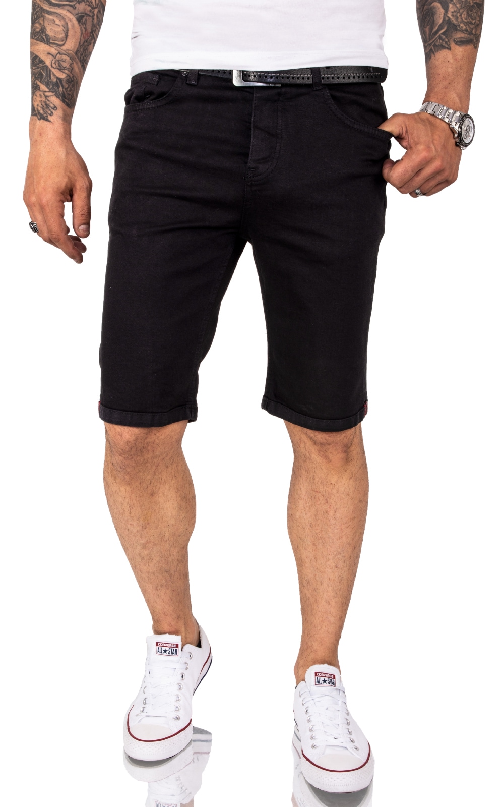 Rock Creek Shorts Jeansshorts Schwarz Regular Fit - Bild 1